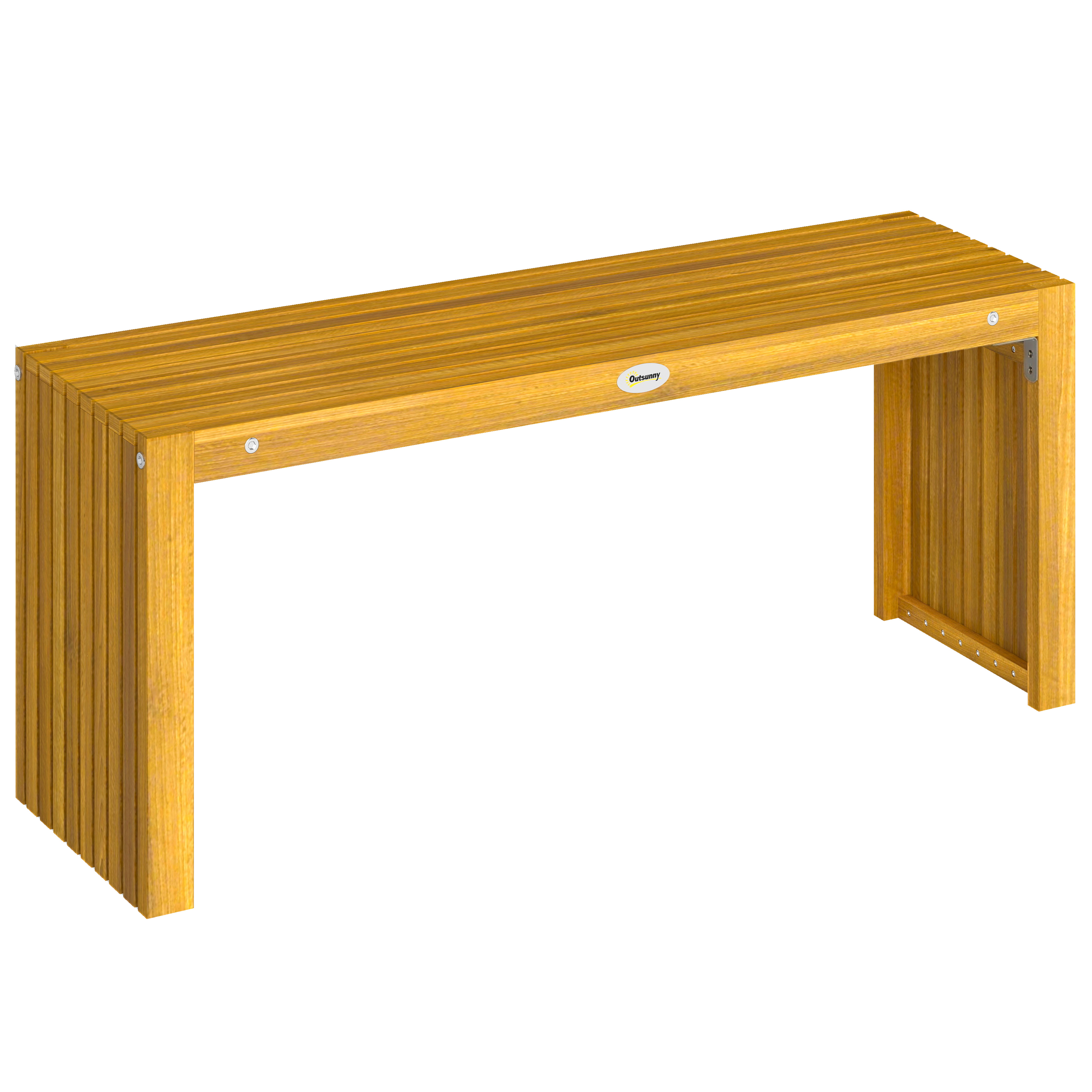 Outsunny Panca da Giardino in Legno 2 Posti 110 cm con Seduta a Doghe Portata 240 kg per Patio Veranda Parco Naturale Aosom Italy
