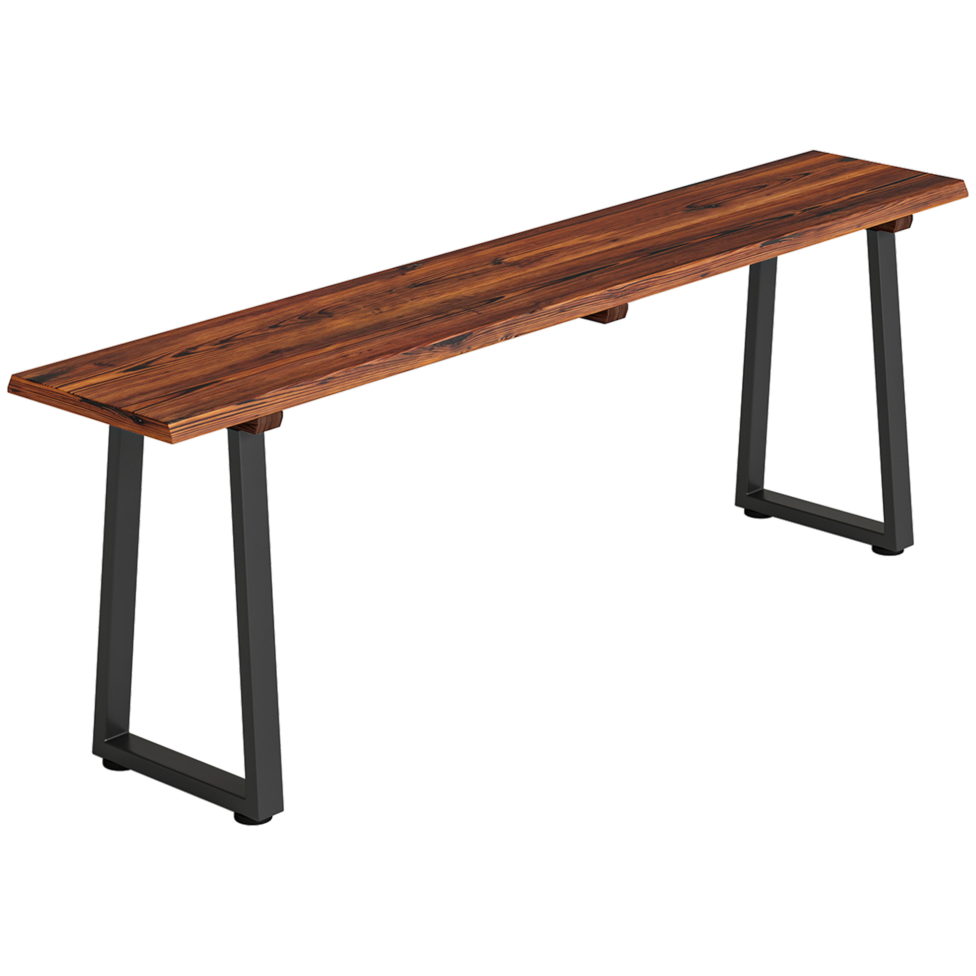 Outsunny Panca da Giardino in Legno Senza Schienale, Gambe Trapezoidali in Acciaio, 2 Posti Effetto Legno, 150x28x48cm, Carbonizzato Aosom Italy Outsunny Panca da Giardino in Legno Senza Schienale, Gambe Trapezoidali in Acciaio, 2 Posti Effetto Legno, 150x28x48cm, Carbonizzato Aosom Italy