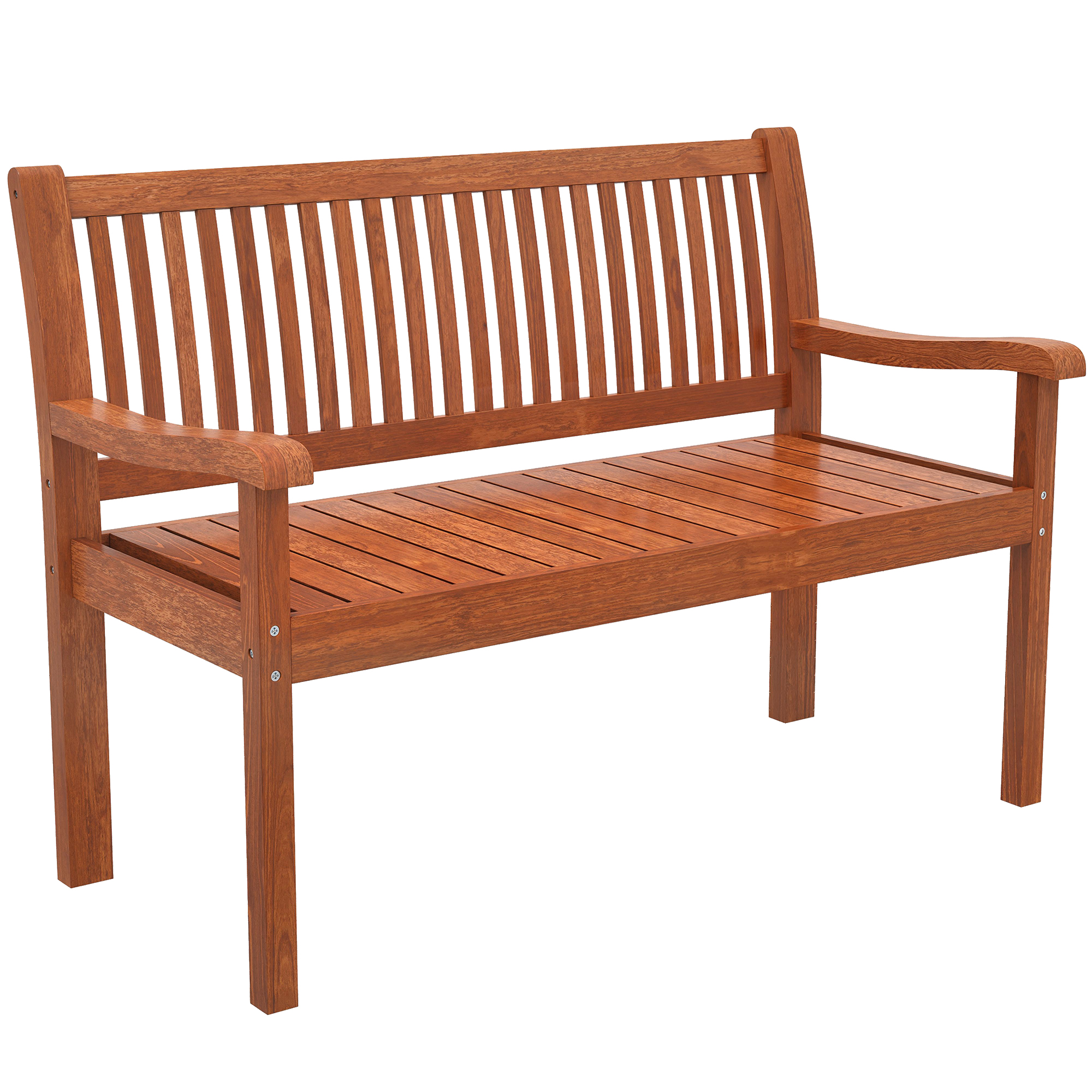 Outsunny Panca da Giardino Panca Esterna 2 Posti con Copertura Impermeabile e Schienale Ergonomico Legno Marrone Chiaro Aosom Italy
