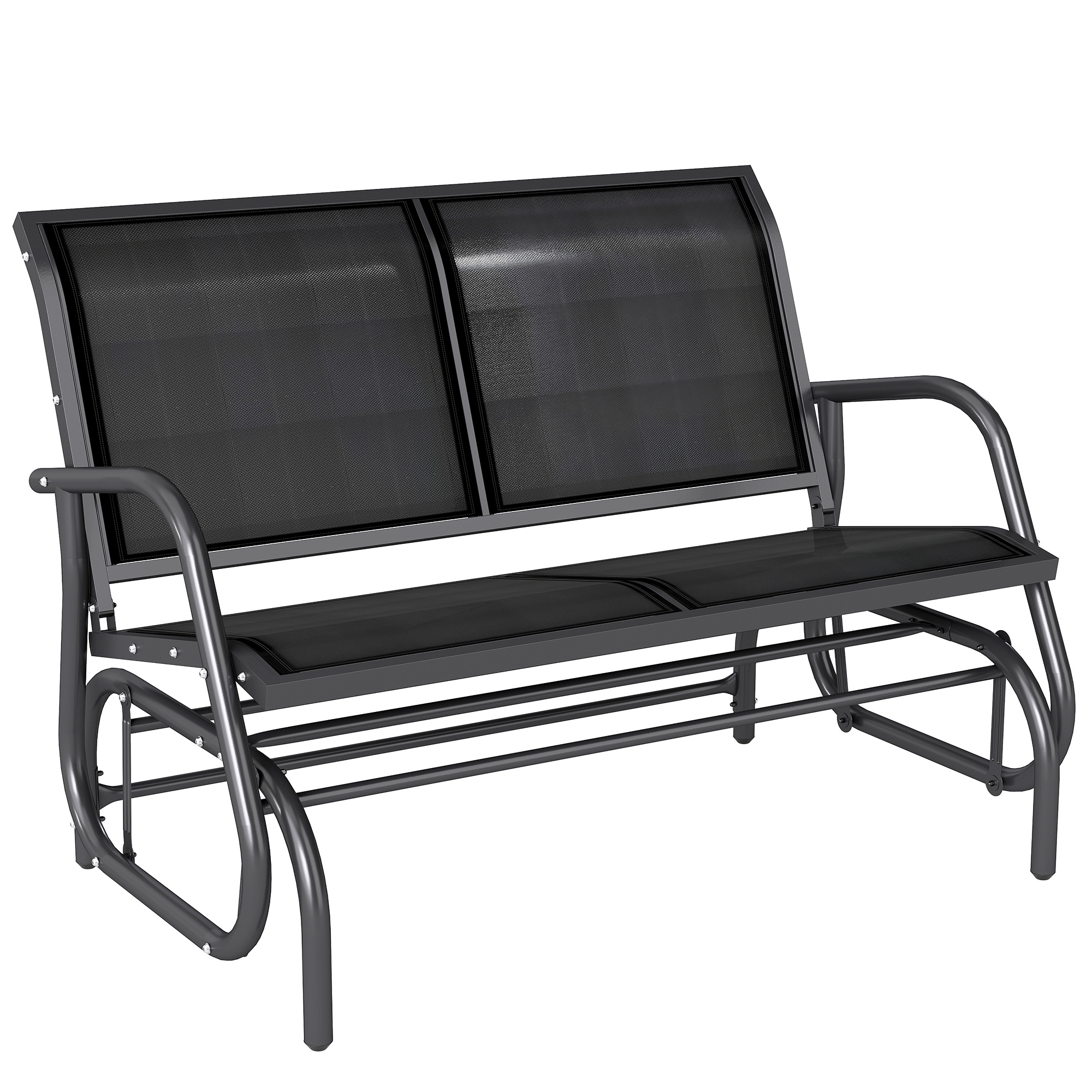 Outsunny Panchina a Dondolo da Esterno Panca Giardino Biposto Metallo 120 × 70 × 88cm Aosom