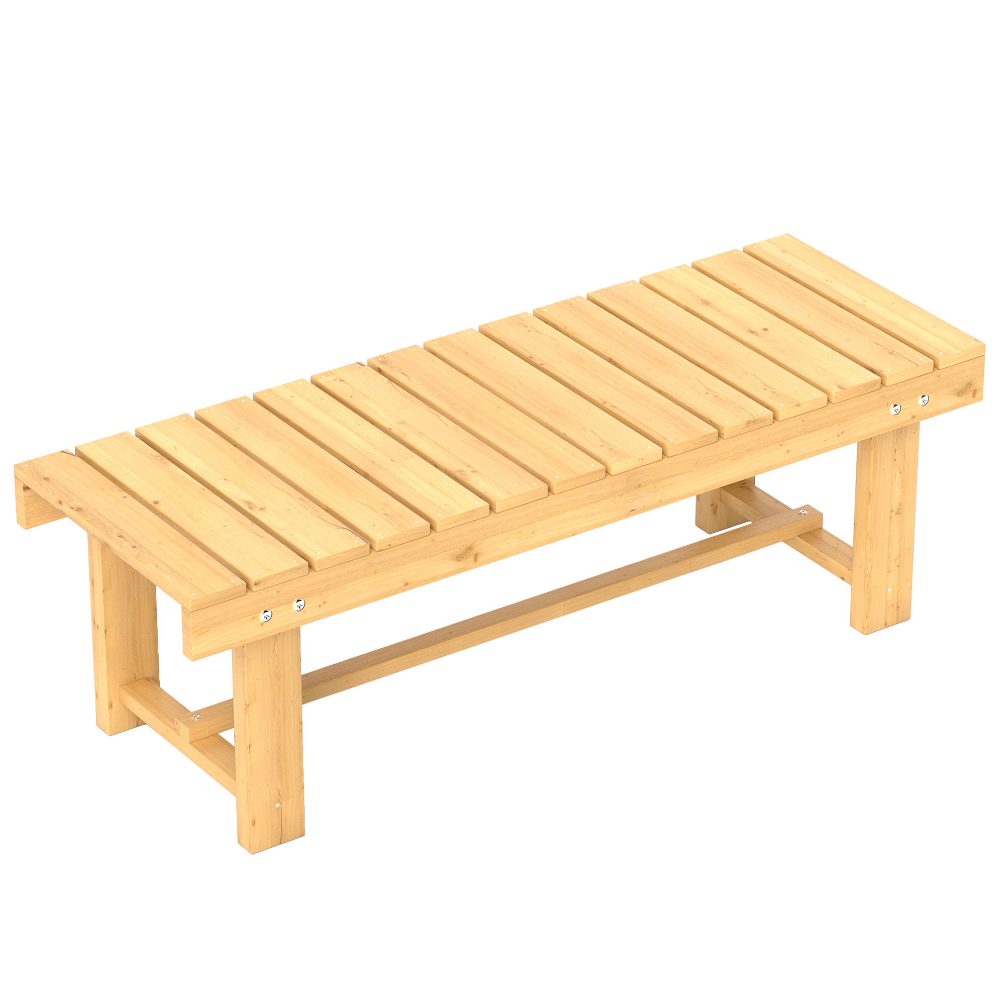 Outsunny Panchina da Esterni Impermeabile a 2 Posti in Legno di Abete, Per Giardino Terrazzo, Fino 250kg, 110x38x35cm Aosom