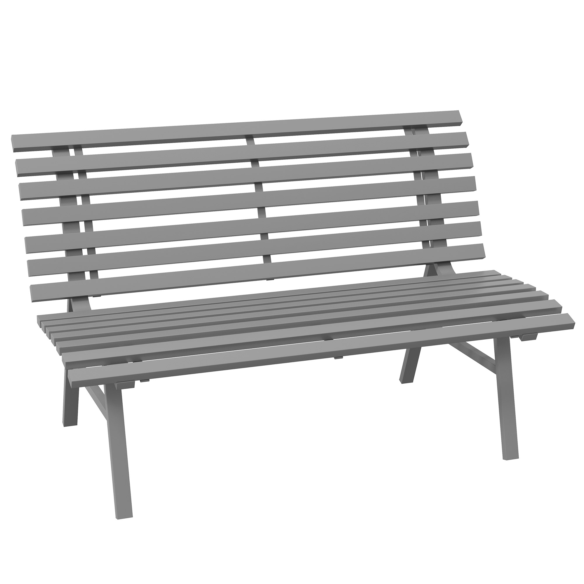 Outsunny Panchina da Esterno in Alluminio a 2 Posti a Doghe, 123x67x79cm, Grigio Aosom Italy