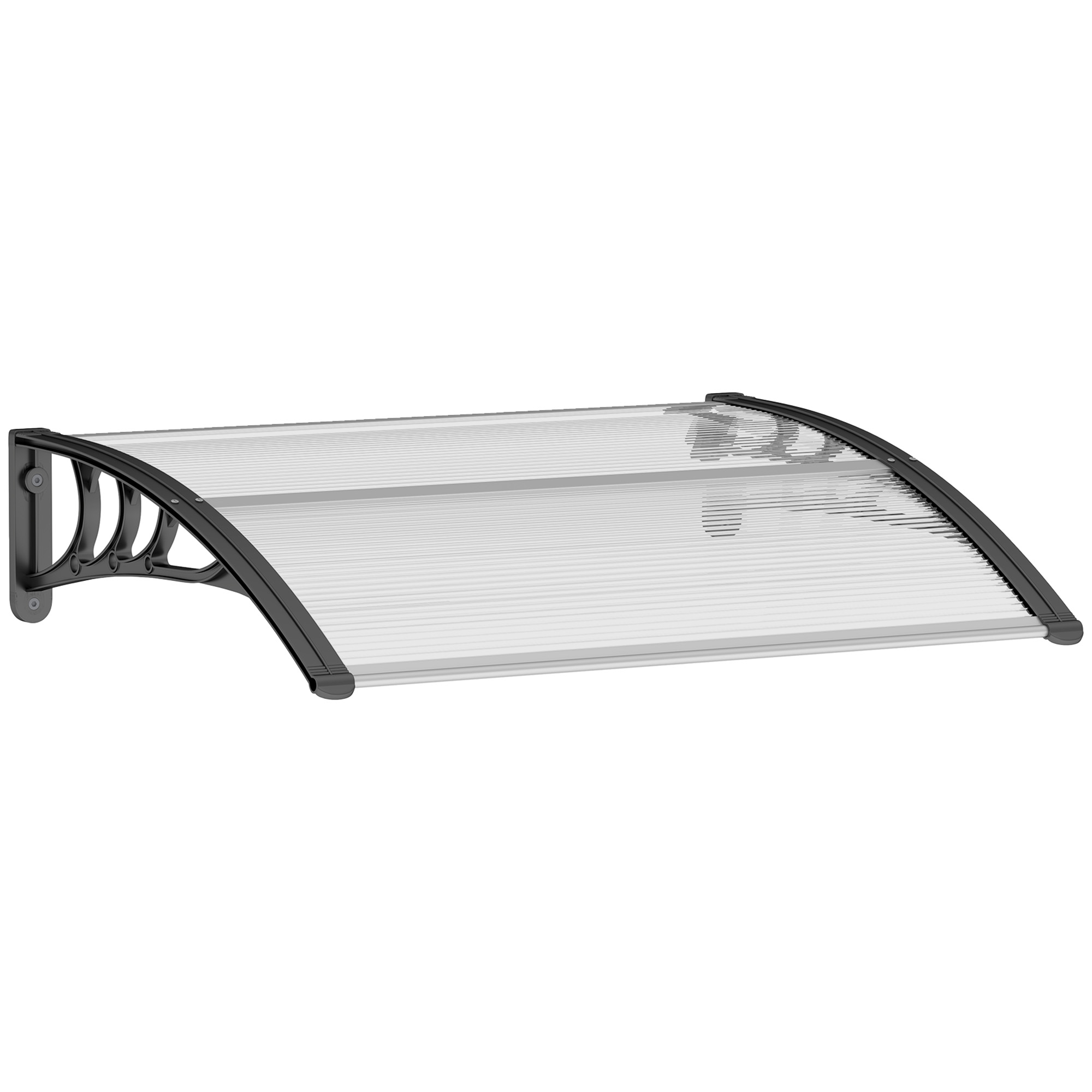 Outsunny Pensilina da Esterni Impermeabile e Anti-UV, in PC, PP e Alluminio, 75x100x23 cm, Trasparente e Nero Aosom Italy Outsunny Pensilina da Esterni Impermeabile e Anti-UV, in PC, PP e Alluminio, 75x100x23 cm, Trasparente e Nero Aosom Italy