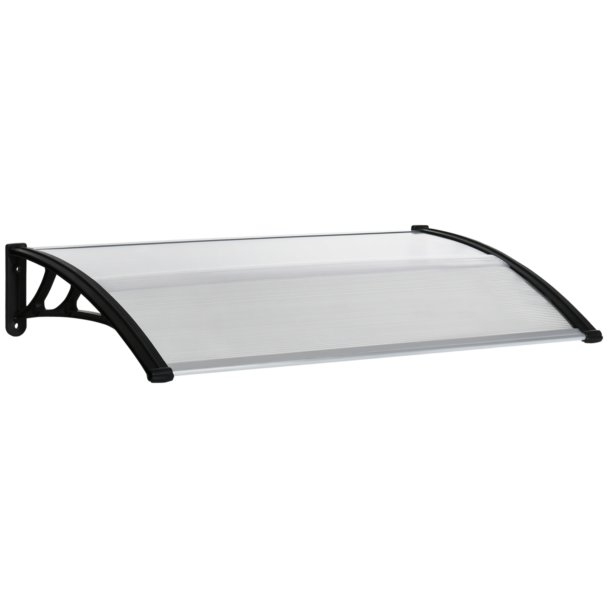 Outsunny Pensilina da Esterno per Finestre e Porte, in Policarbonato e Alluminio, 110x60x23cm, Trasparente Aosom Italy