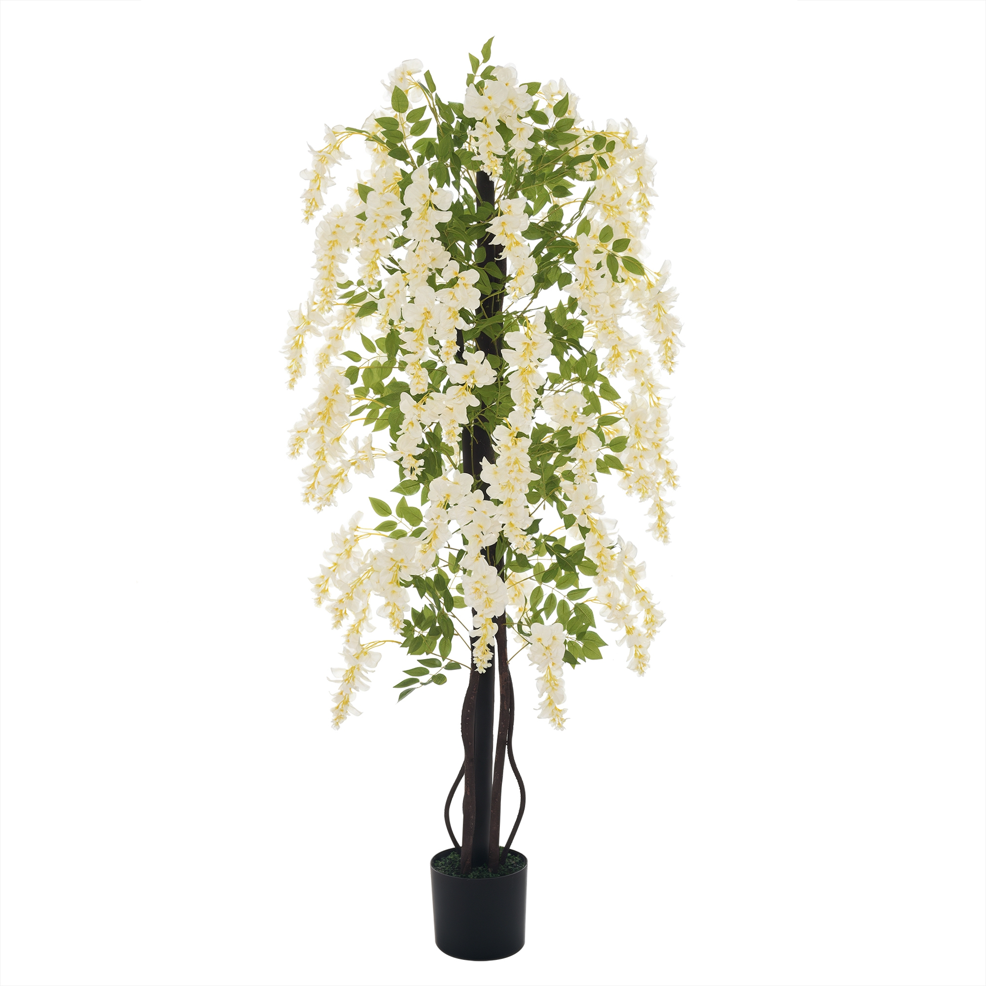 Outsunny Pianta Artificiale Glicine Bianco Finto con Vaso per Interni ed Esterni, Bianco e Verde Diametro 24 x 165cm Aosom Outsunny Pianta Artificiale Glicine Bianco Finto con Vaso per Interni ed Esterni, Bianco e Verde Diametro 24 x 165cm Aosom