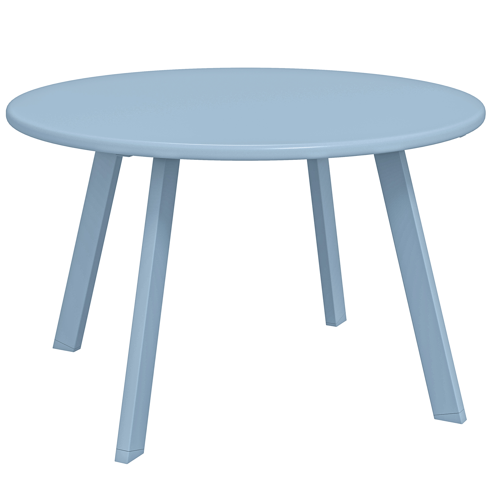 Outsunny Piccolo tavolino rotondo, tavolino d'appoggio con piedini antiscivolo, struttura in metallo, per giardino, Ø 70 x 42 cm, blu Aosom Italy
