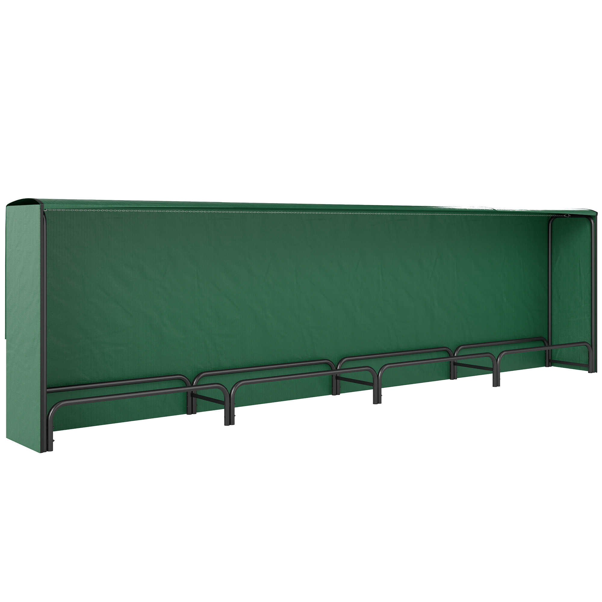 Outsunny Portalegna da 1m³ Regolabile con Telo Impermeabile in PE, in Metallo, 360x36x99cm, Nero e Verde Scuro Aosom Italy