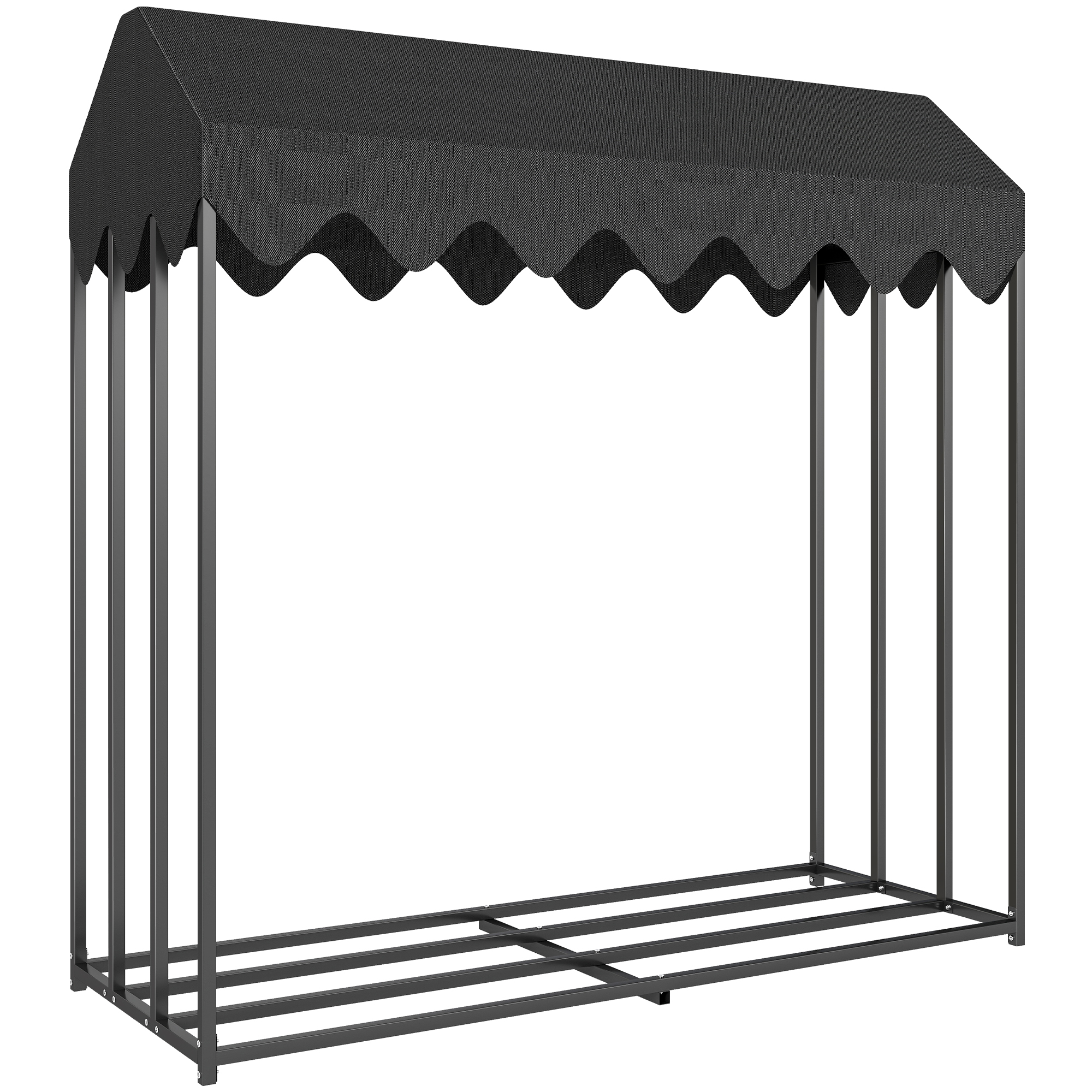 Outsunny Portalegna da esterno, con copertura 600D Oxford capacità 1,9 m³, acciaio 186x70x185cm nero Aosom Italy