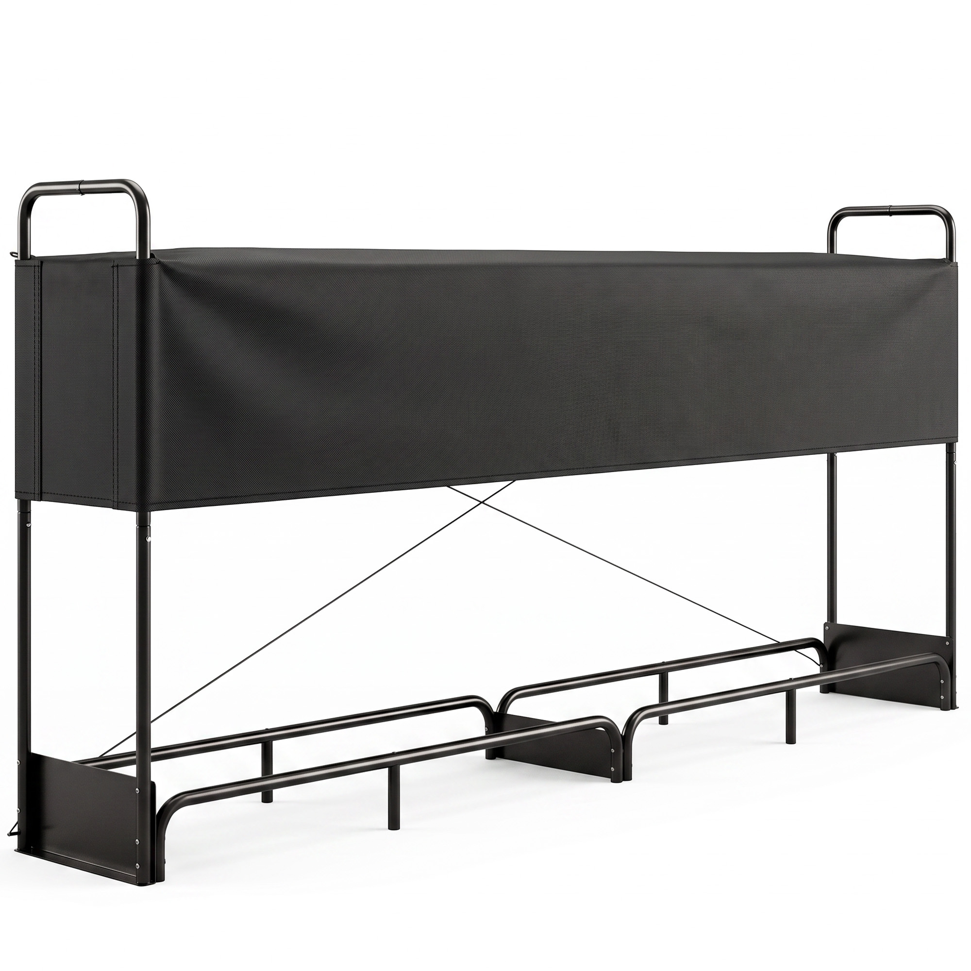 Outsunny Portalegna da Interno ed Esterno in Acciaio Zincato con Copertura e Borsa in Oxford 600D, Portata 500 kg, Nero Aosom Italy Outsunny Portalegna da Interno ed Esterno in Acciaio Zincato con Copertura e Borsa in Oxford 600D, Portata 500 kg, Nero Aosom Italy