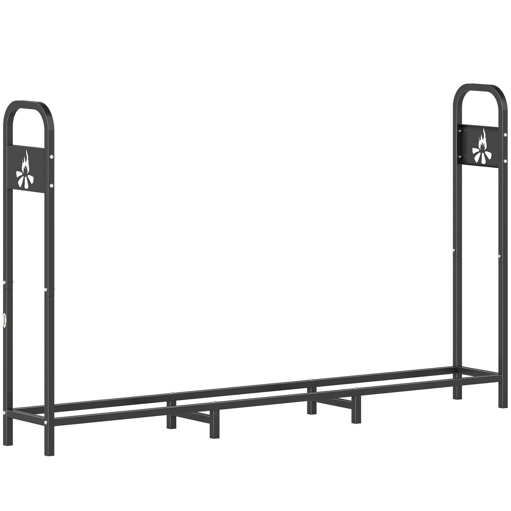 Outsunny Portalegna Esterno in Metallo per Camino Carico 300 kg con Piedini Extra Rinforzati e Design Sagomato a Fiamma Nero Aosom Italy Outsunny Portalegna Esterno in Metallo per Camino Carico 300 kg con Piedini Extra Rinforzati e Design Sagomato a Fiamma Nero Aosom Italy