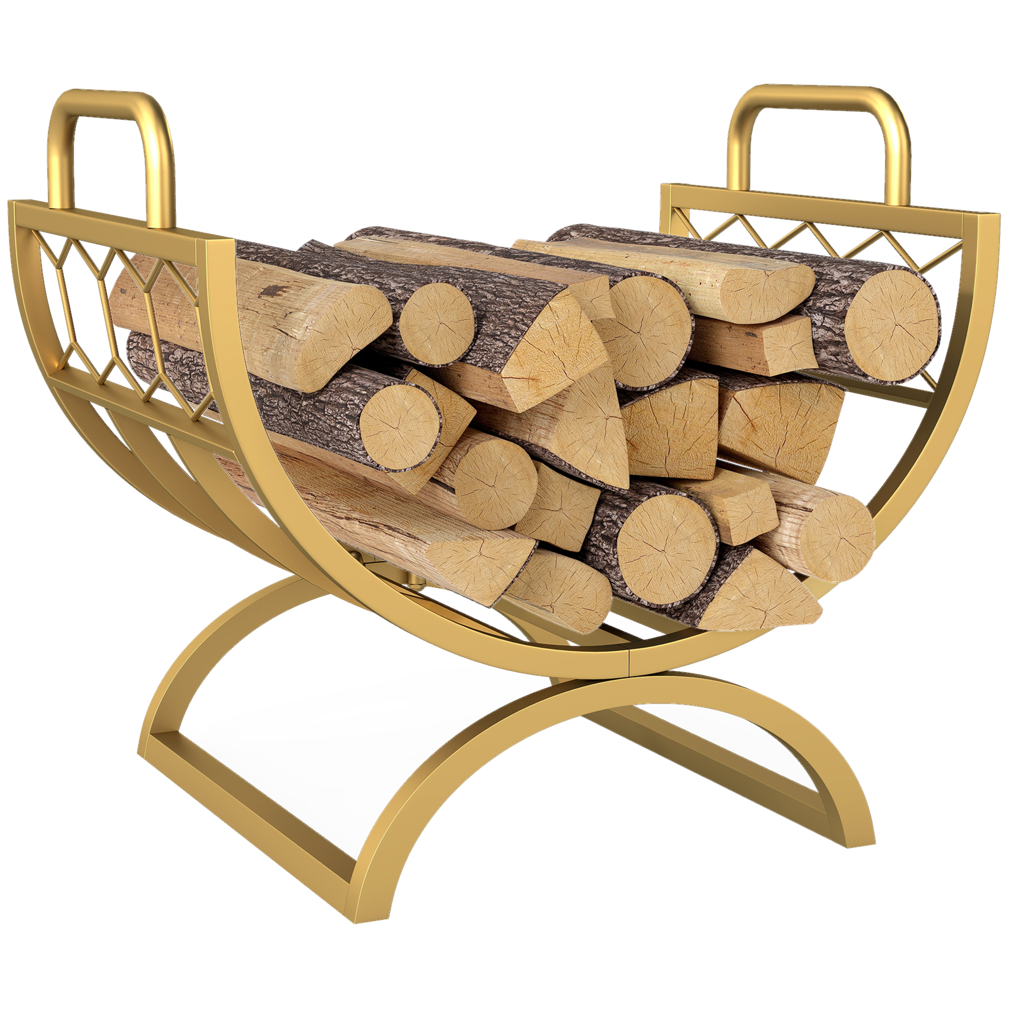 Outsunny Portalegna per interni 46 x 36 x 41cm Oro Aosom Italy