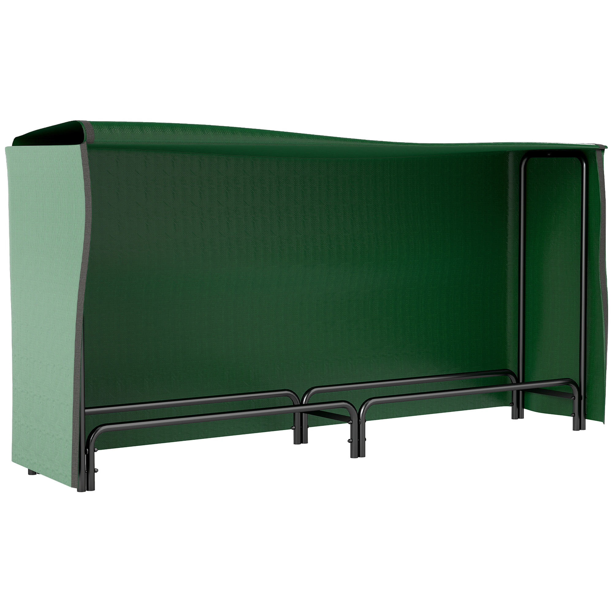 Outsunny Portalegna Regolabile da 0,6 m³ con Telo Impermeabile, 200x36x99 cm, Nero e Verde Scuro Aosom Italy