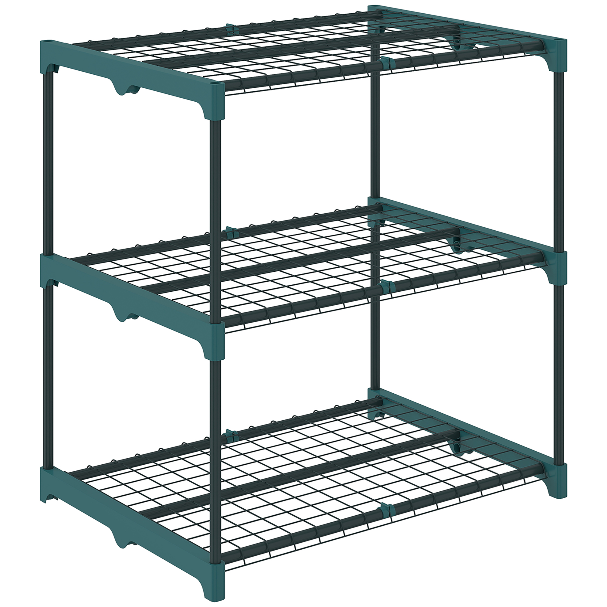 Outsunny Portavasi a 3 livelli, 72 cm alto, portavasi per interno ed esterno, scaffale in acciaio, Verde scuro Aosom Italy Outsunny Portavasi a 3 livelli, 72 cm alto, portavasi per interno ed esterno, scaffale in acciaio, Verde scuro Aosom Italy