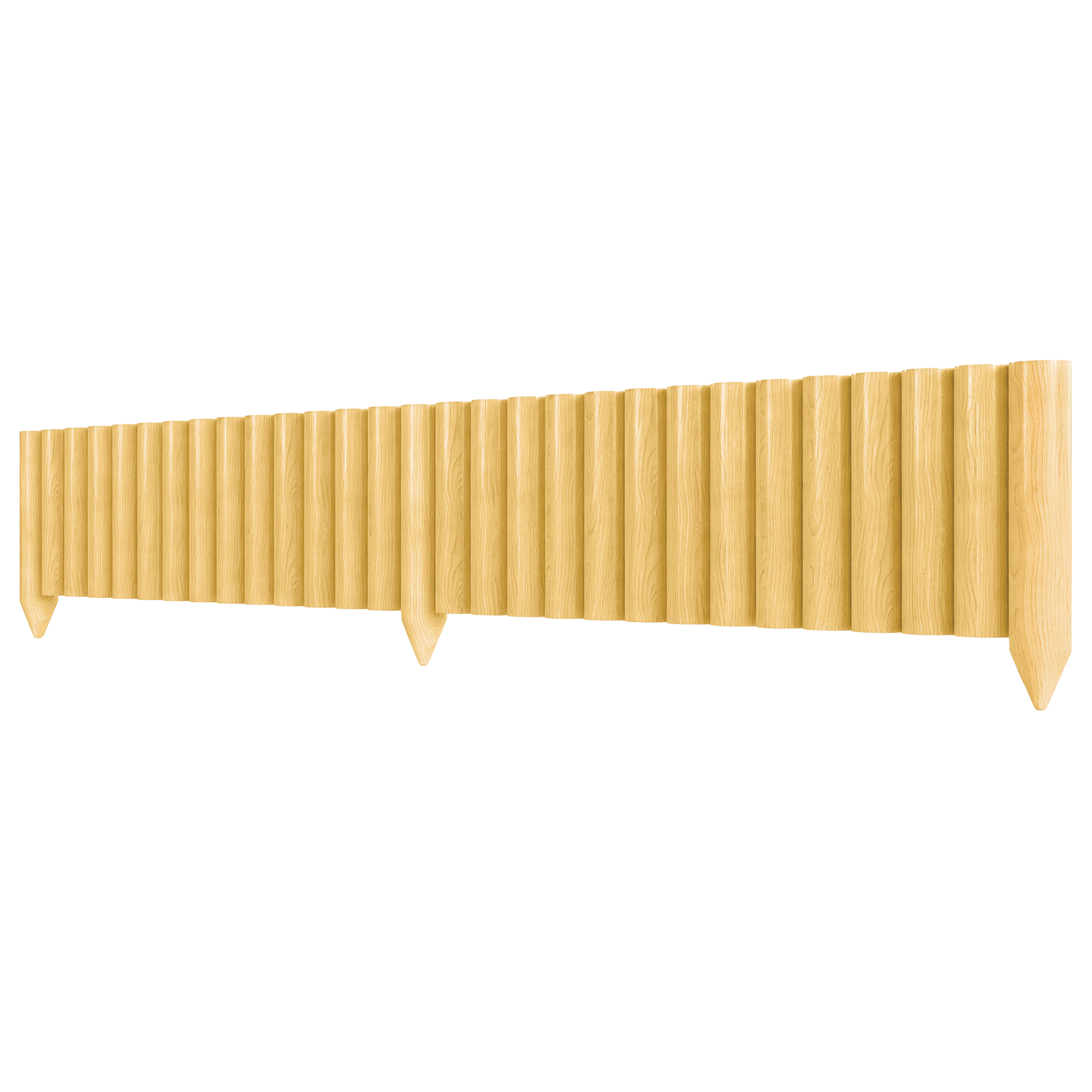 Outsunny Recinzione da giardino in legno Pannello decorativo resistente e facile da installare per cortile prato sentiero 176x38 cm naturale Aosom Italy