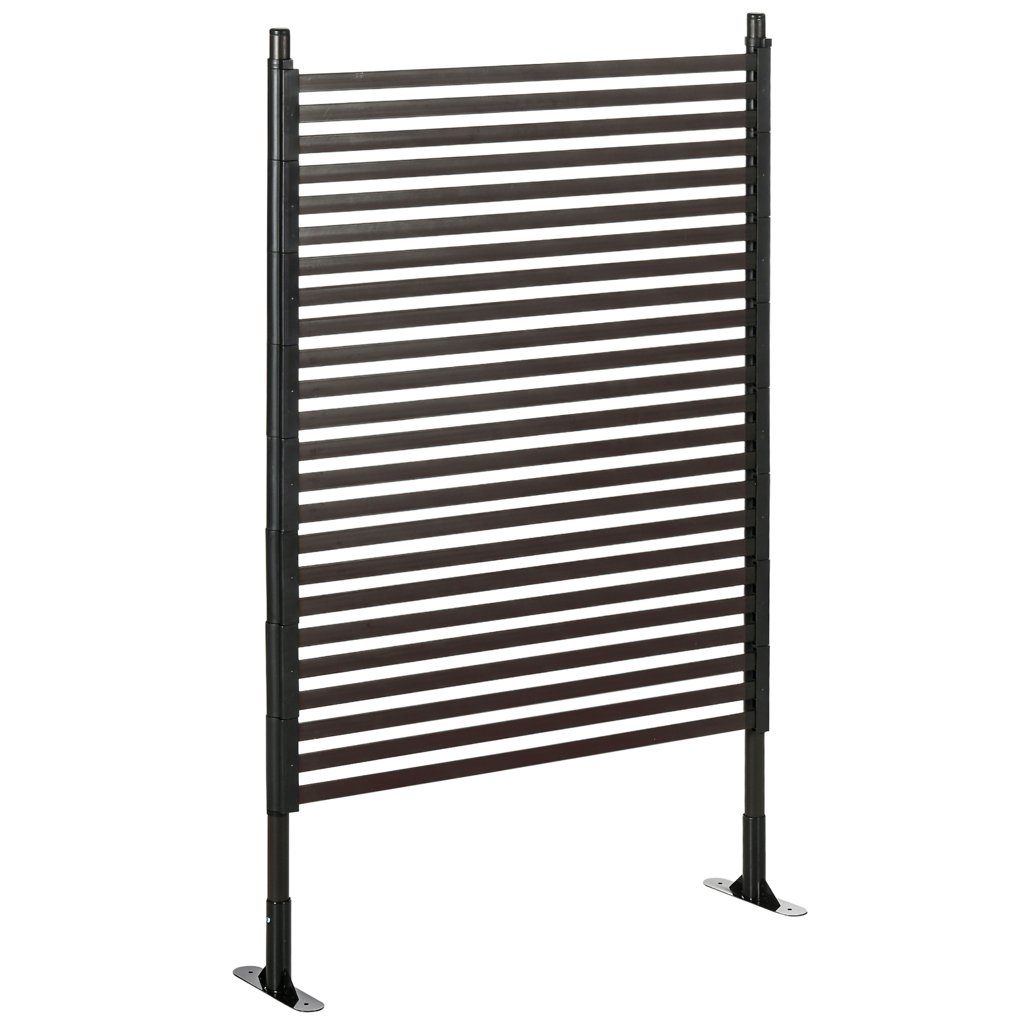 Outsunny Recinzione Divisorio da Giardino Modulabile Autoportante in Acciaio, 93x22x150 cm, Marrone