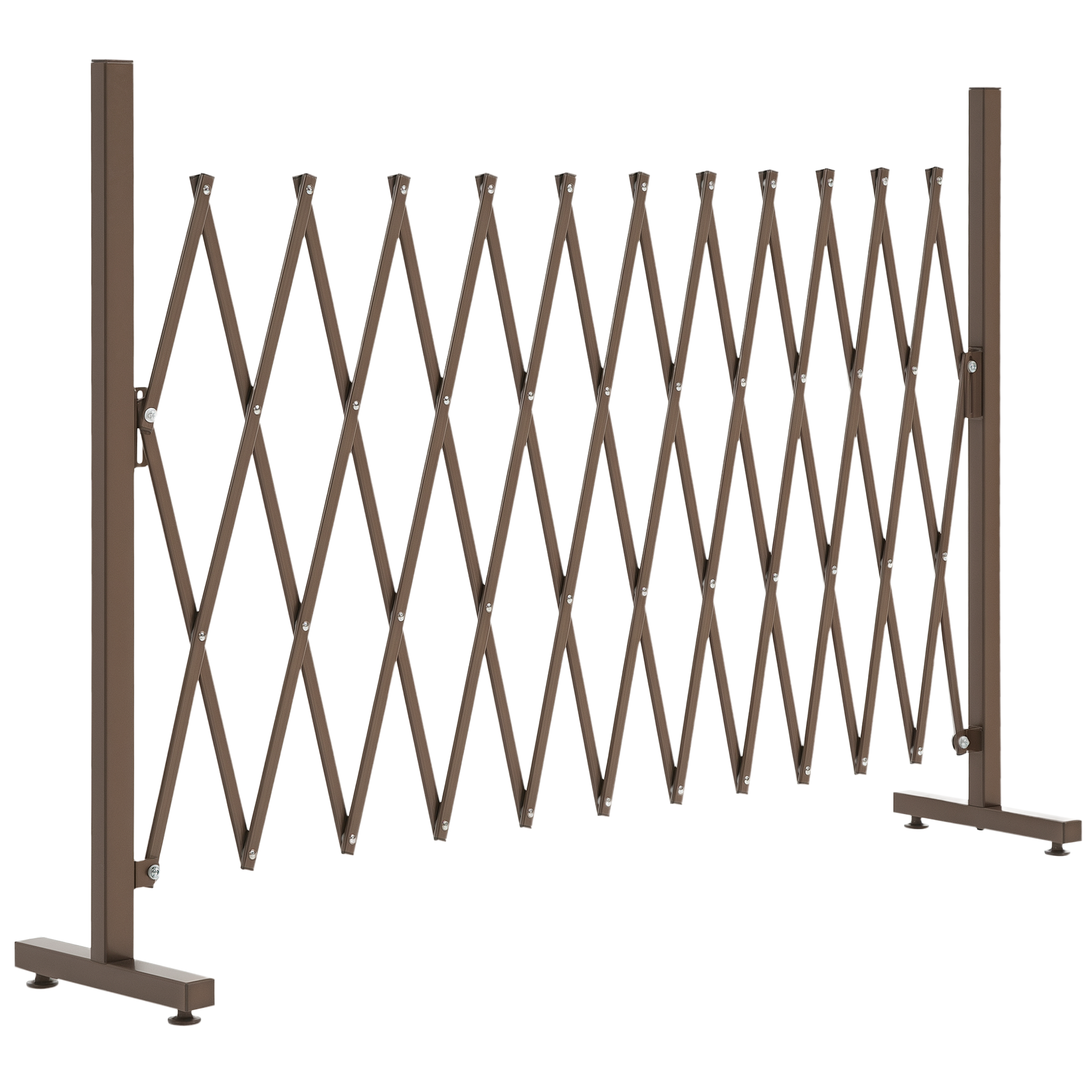 Outsunny Recinzione per cancello a forbice barriera a forbice estensibile 35-300 cm giardino alluminio marrone H103,5 cm Outsunny Recinzione per cancello a forbice barriera a forbice estensibile 35-300 cm giardino alluminio marrone H103,5 cm