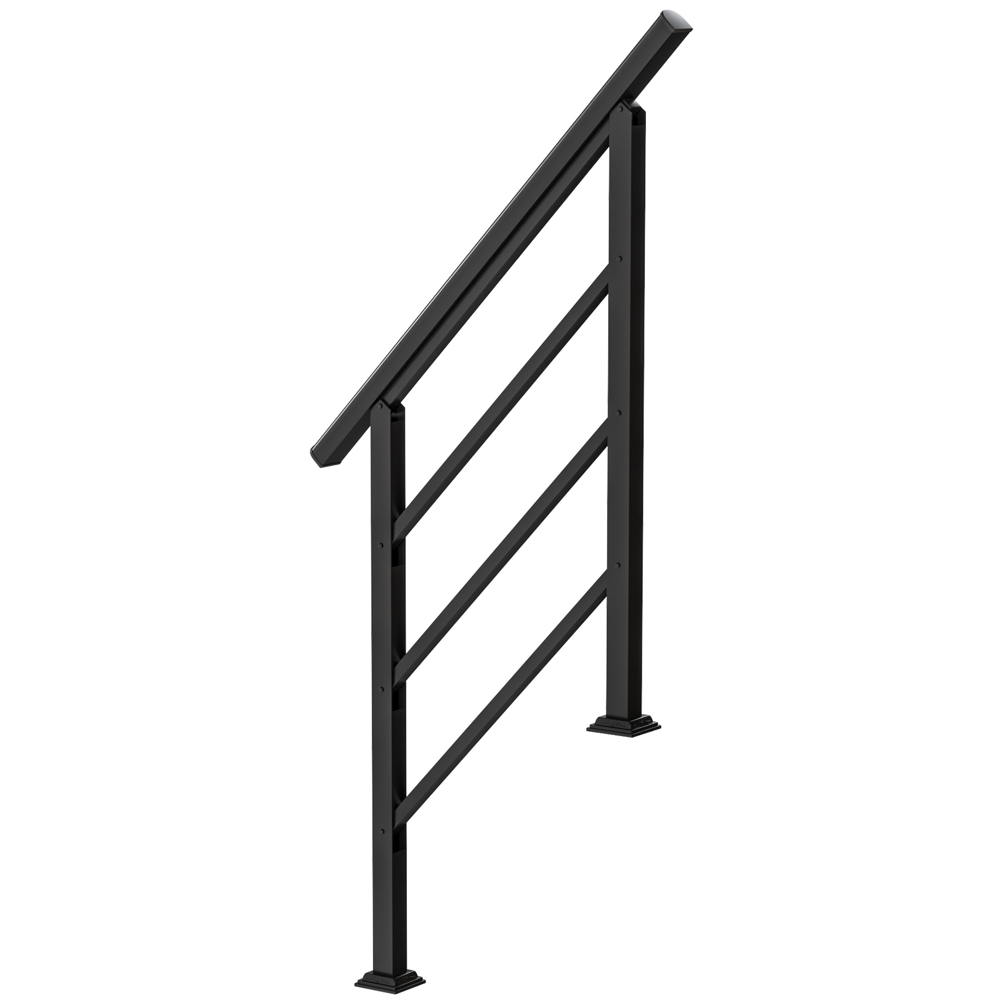 Outsunny Ringhiera per Scale 95 cm Corrimano per Scale con Kit di Installazione Angolo Regolabile per 1-3 Gradini Nero Aosom Italy