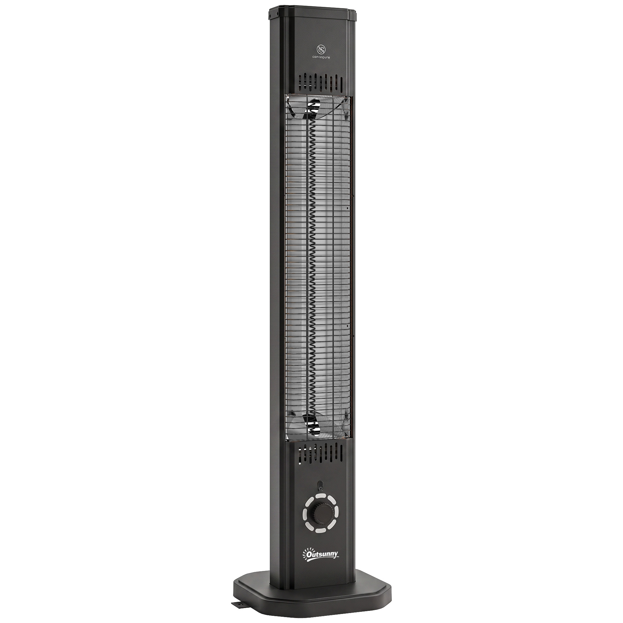 Outsunny Riscaldatore Elettrico a Infrarossi 2000 W con Custodia, IP65, Nero Aosom Italy Outsunny Riscaldatore Elettrico a Infrarossi 2000 W con Custodia, IP65, Nero Aosom Italy