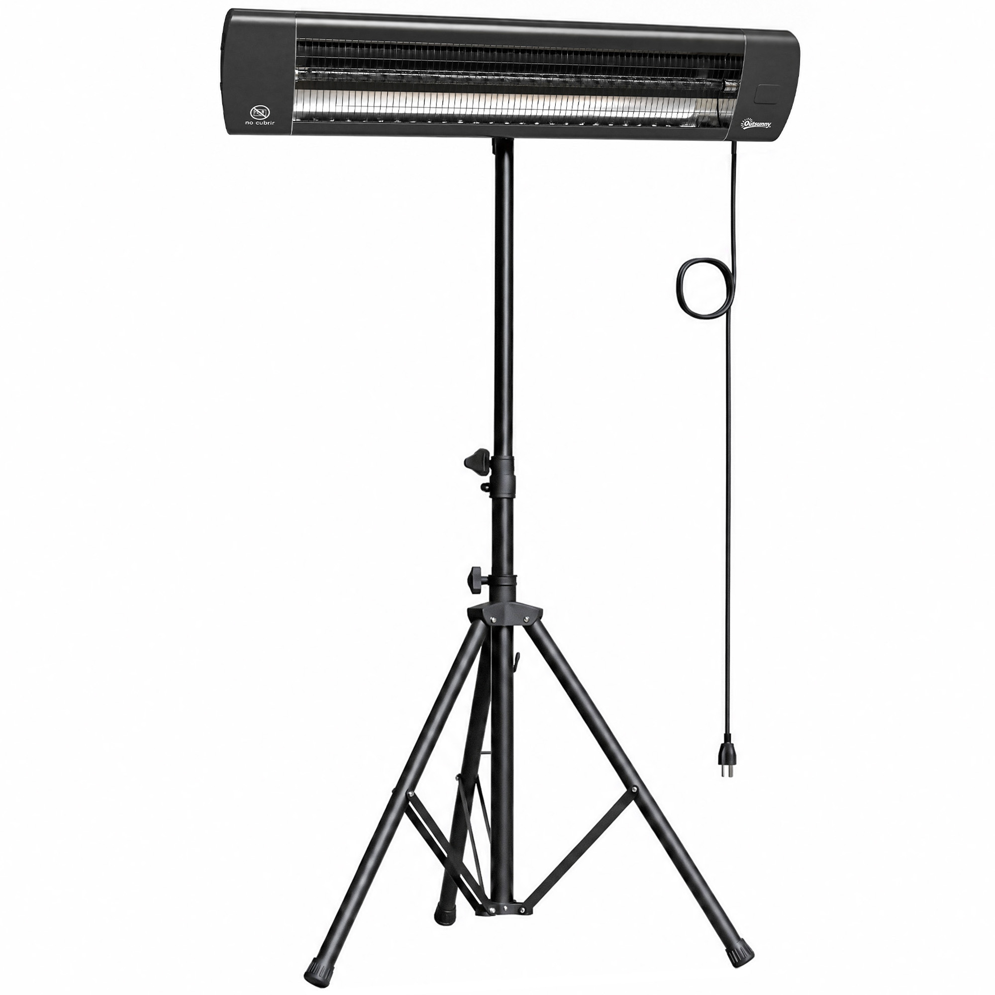 Outsunny Riscaldatore Elettrico a Infrarossi da Esterno 2500W IP65 Nero Aosom Italy