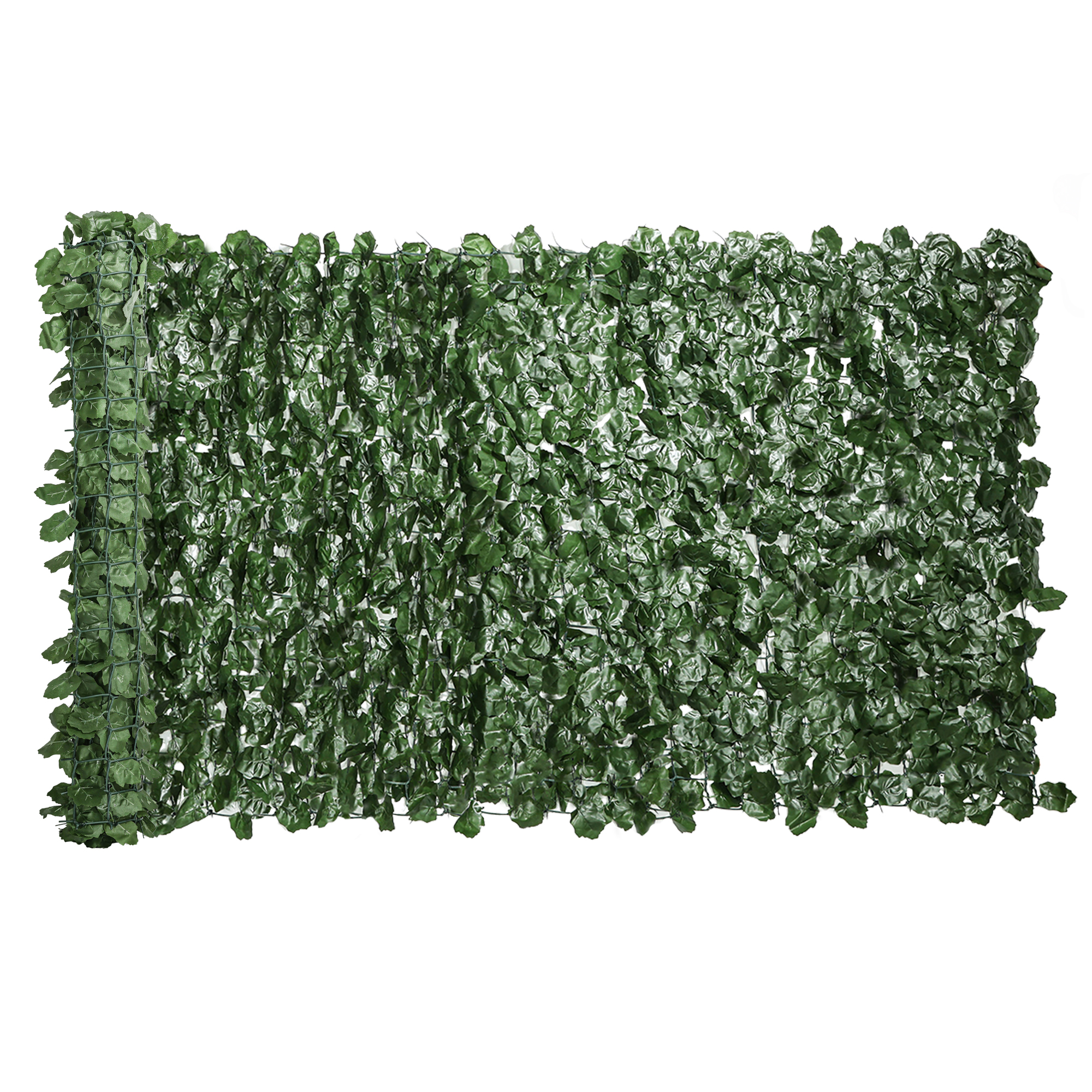 Outsunny Rotolo di Siepe Finta per Balcone e Giardino in PE con Foglie di Edera, 300x100 cm, Verde Scuro Aosom Italy Outsunny Rotolo di Siepe Finta per Balcone e Giardino in PE con Foglie di Edera, 300x100 cm, Verde Scuro Aosom Italy