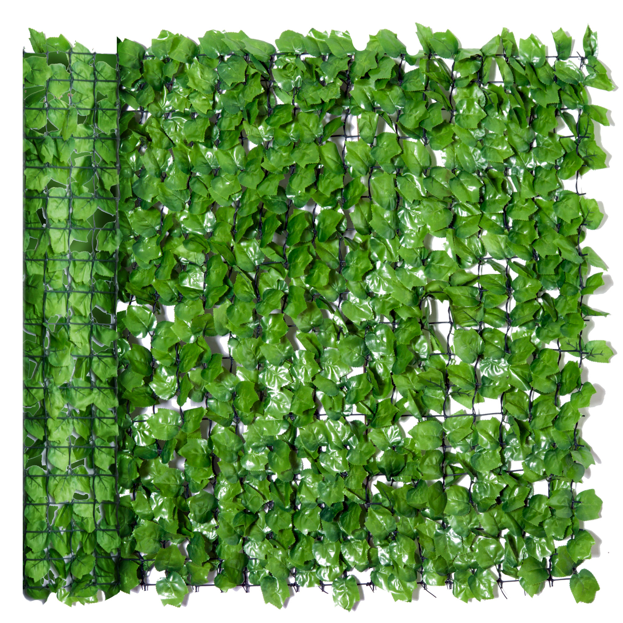 Outsunny Rotolo di Siepe Finta per Balcone e Giardino in PE, Siepe Artificiale con Foglie di Acero Verdi 300x100cm Aosom