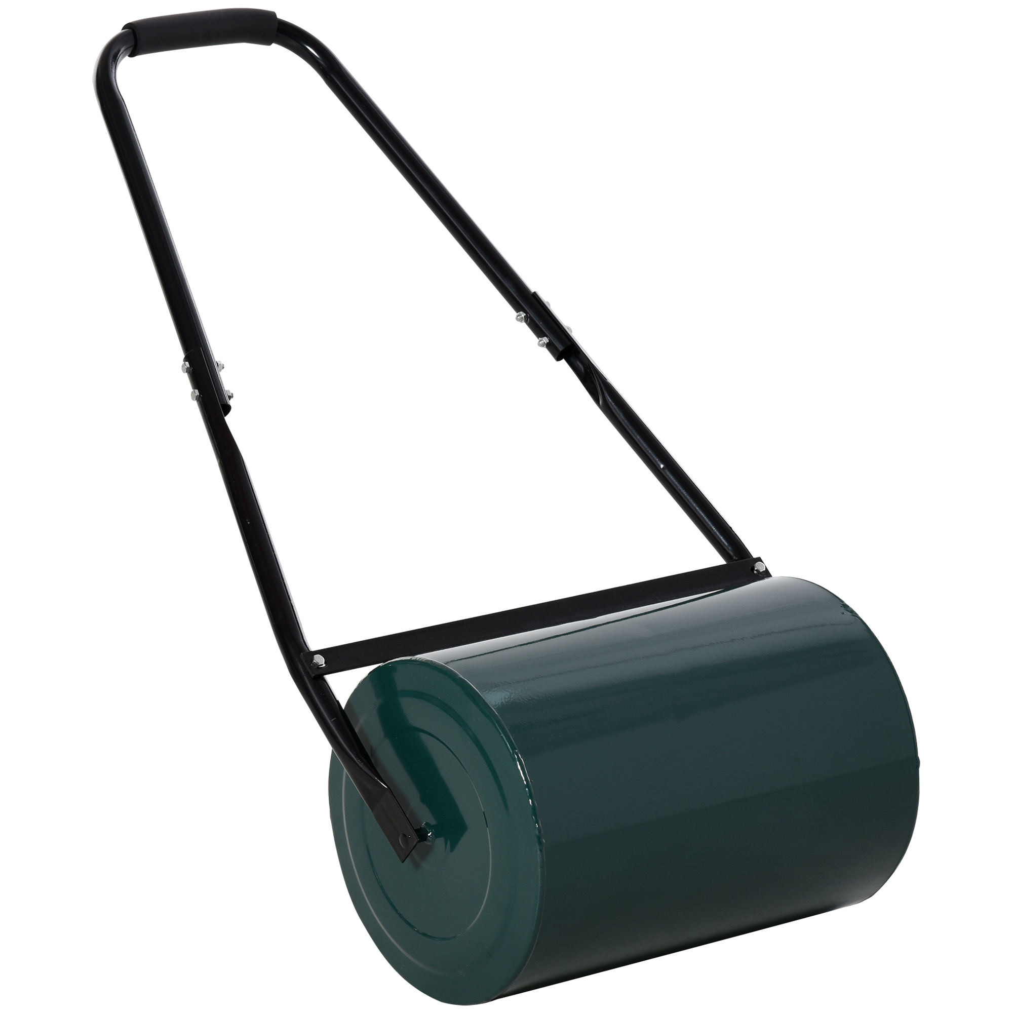 Outsunny Rullo per Prato da 30L di Capacità con Lama Raschiante, in Metallo, 102x50x30 cm, Verde Scuro