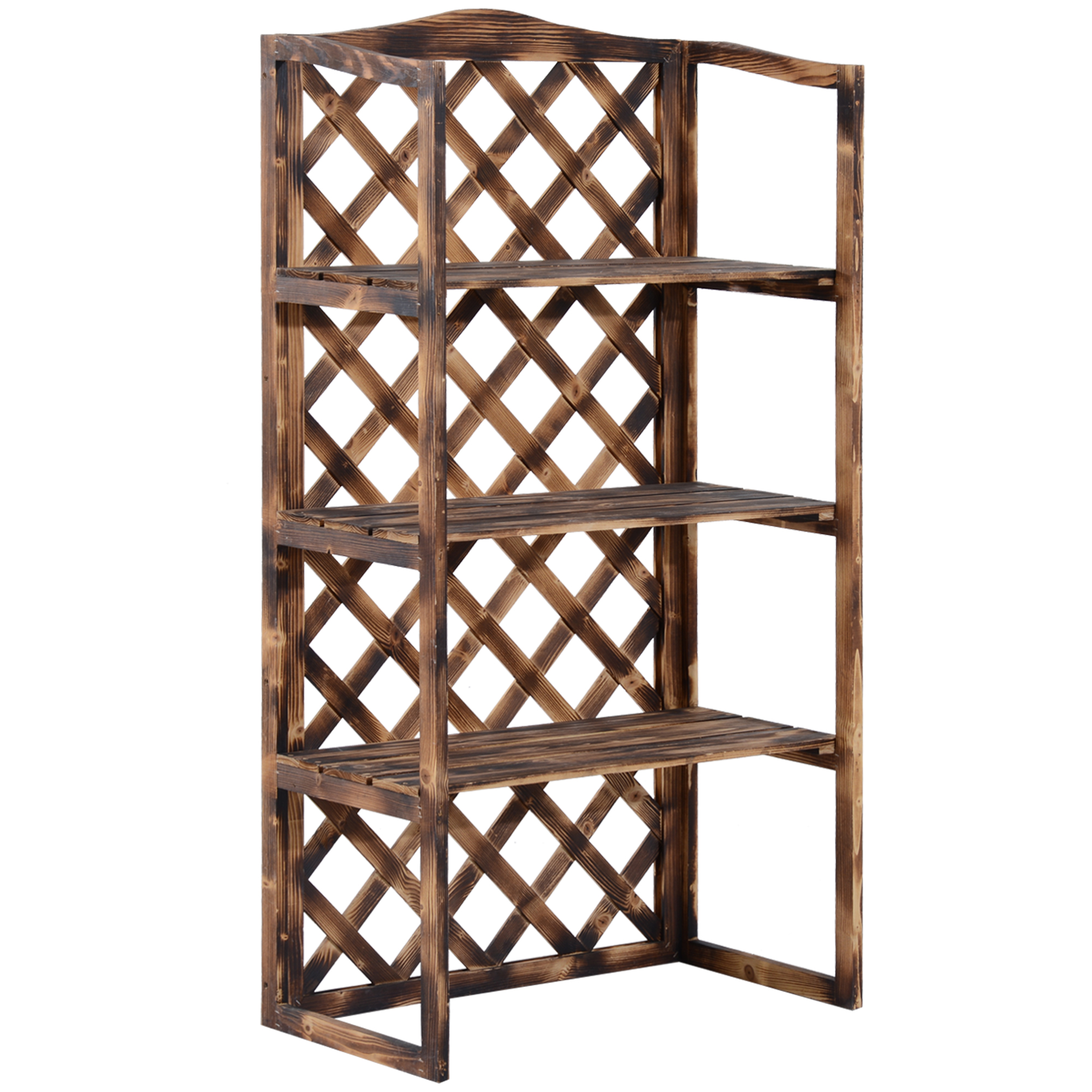 Outsunny Scaffalatura per Piante Fioriera a 3 Ripiani in Legno di Abete 80 x 40 x 148cm Aosom