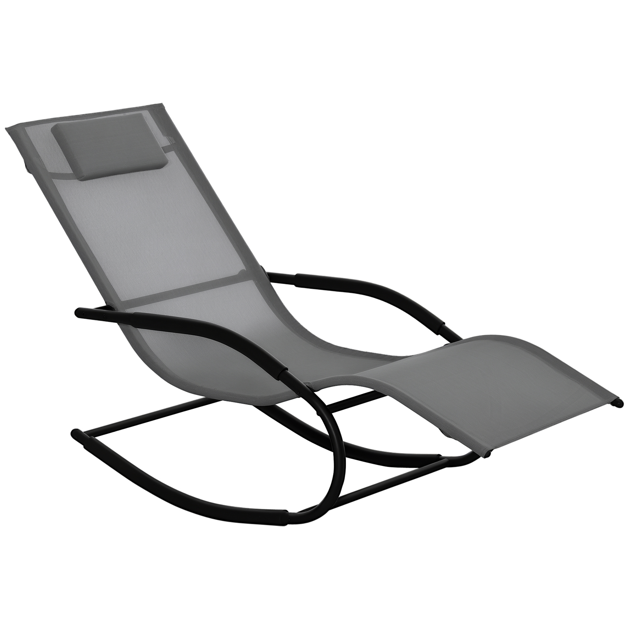 Outsunny Sdraio a Dondolo Zero Gravity Ergonomica, in Metallo e Texteline, 63x160x88cm Aosom