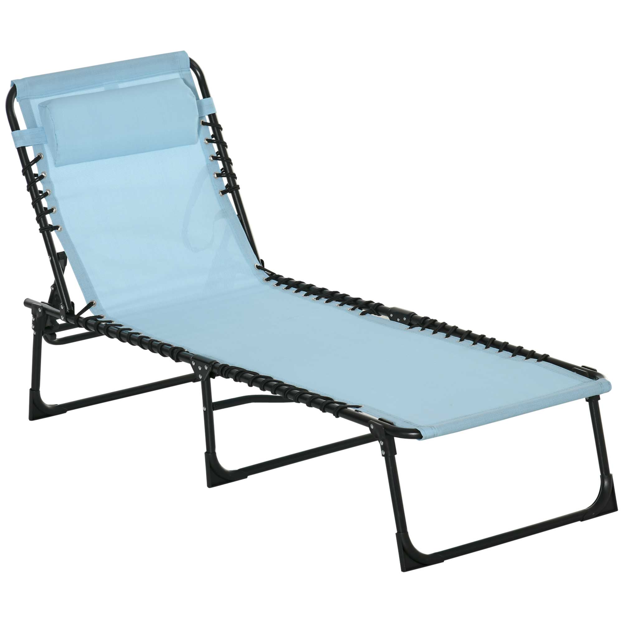 Outsunny Sdraio Pieghevole con Poggiatesta Sdraio da Giardino Esterno Reclinabile 4 Posizioni con Telaio in Acciaio 189x58x30 cm Azzurro Aosom Italy Outsunny Sdraio Pieghevole con Poggiatesta Sdraio da Giardino Esterno Reclinabile 4 Posizioni con Telaio in Acciaio 189x58x30 cm Azzurro Aosom Italy