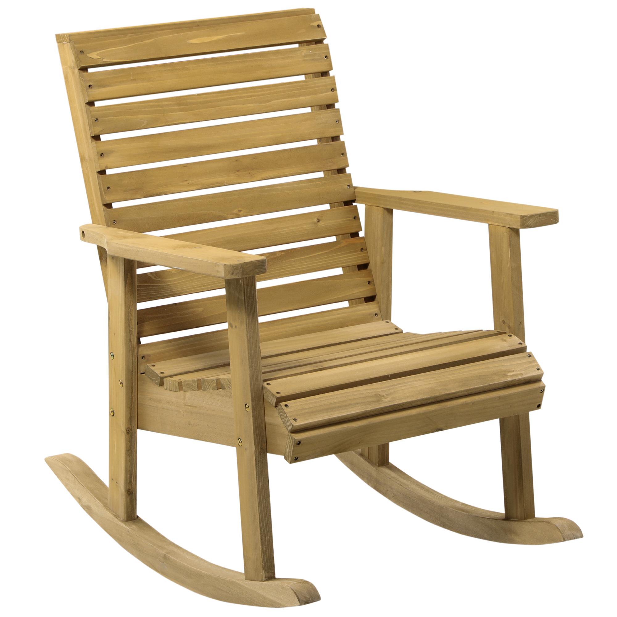 Outsunny Sedia a dondolo rocking chair da esterno in legno massiccio - 64 x 86 x 85 cm marrone Outsunny Sedia a dondolo rocking chair da esterno in legno massiccio - 64 x 86 x 85 cm marrone