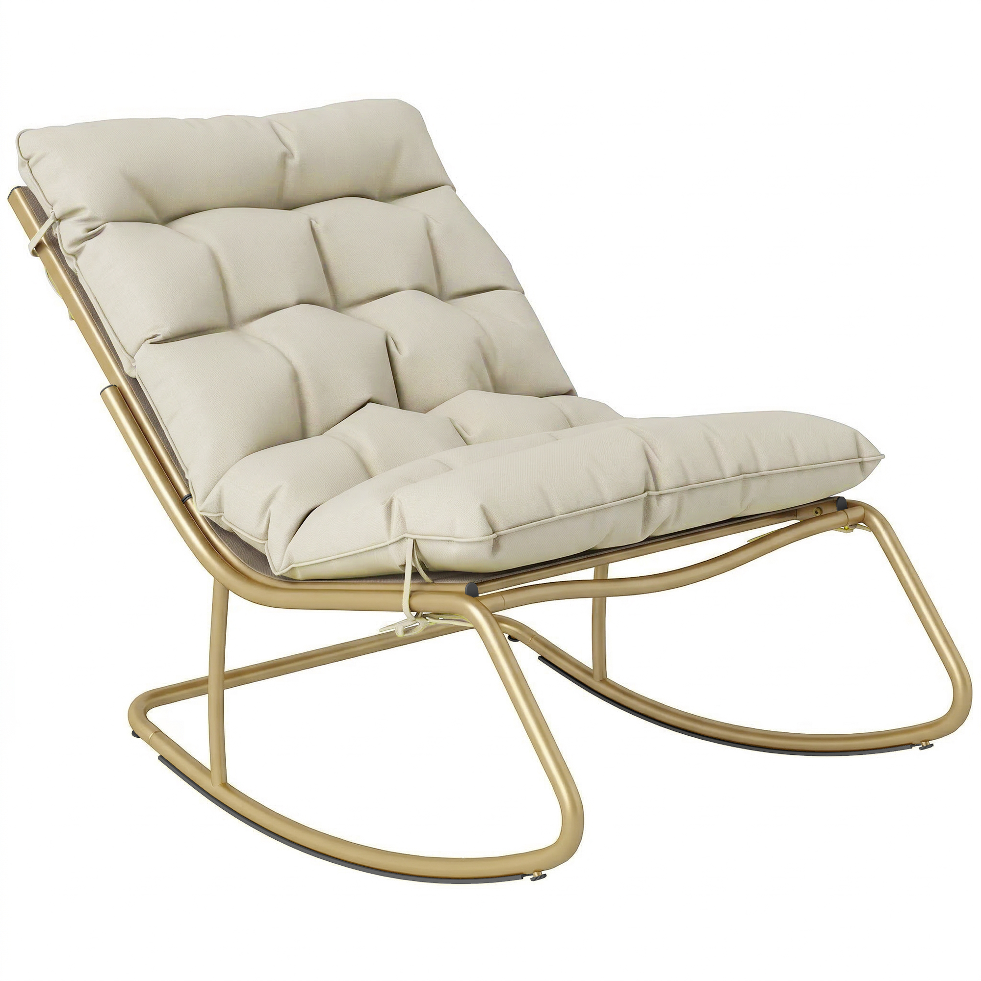 Outsunny Sedia Dondolo Esterno, Seduta 63 cm, Cuscino incluso, Colore Khaki. Aosom Italy Outsunny Sedia Dondolo Esterno, Seduta 63 cm, Cuscino incluso, Colore Khaki. Aosom Italy