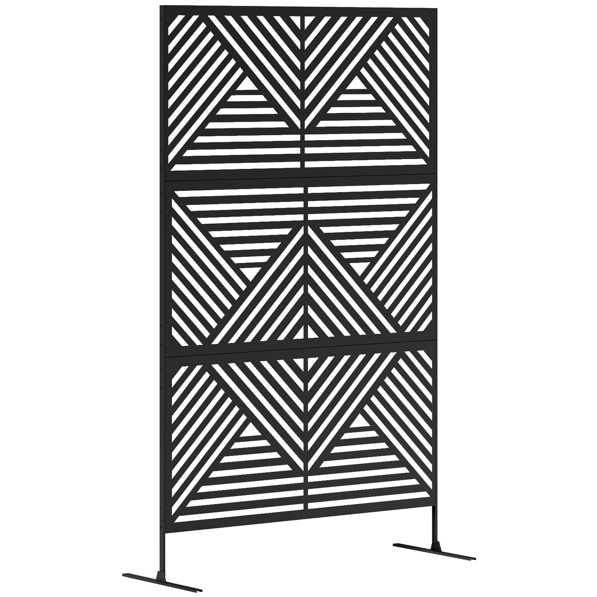 Outsunny Separé Divisorio da Esterno Decorativo e Traliccio per Rampicanti, 122x45x198 cm, Nero Aosom Italy