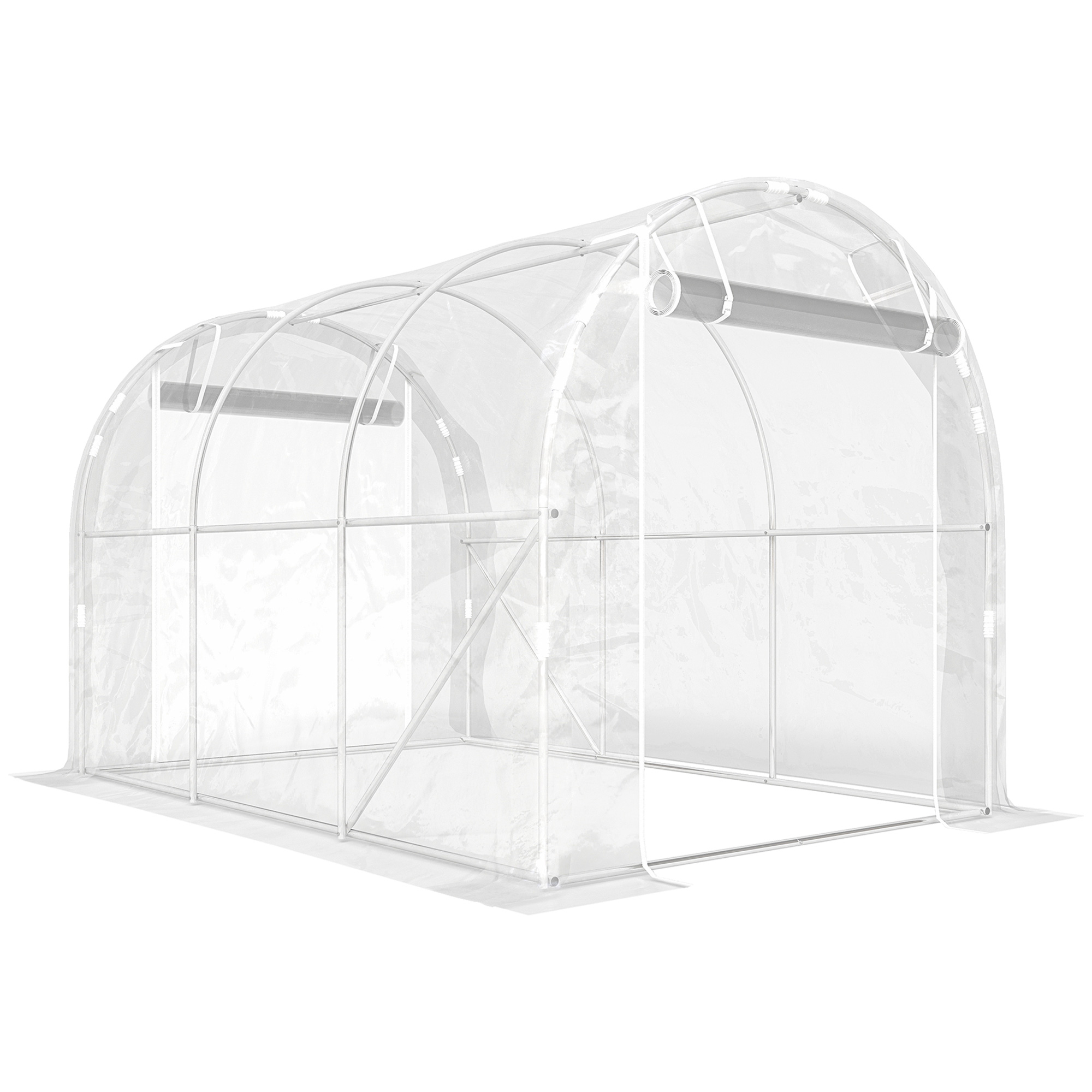 Outsunny Serra a Tunnel 2x3x2 m con Porte Avvolgibili, Telaio in Acciaio e Copertura in PE Anti-UV, Trasparente Aosom Italy Outsunny Serra a Tunnel 2x3x2 m con Porte Avvolgibili, Telaio in Acciaio e Copertura in PE Anti-UV, Trasparente Aosom Italy