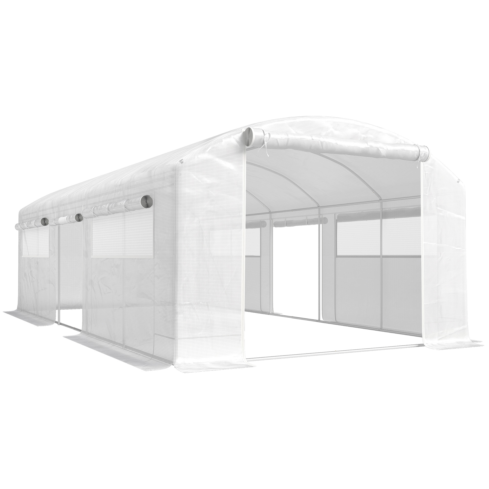 Outsunny Serra a Tunnel 6x3x2 m con 3 Porte Avvolgibili 6 Finestre con Rete e Struttura in Acciaio Zincato Bianco Aosom Italy Outsunny Serra a Tunnel 6x3x2 m con 3 Porte Avvolgibili 6 Finestre con Rete e Struttura in Acciaio Zincato Bianco Aosom Italy