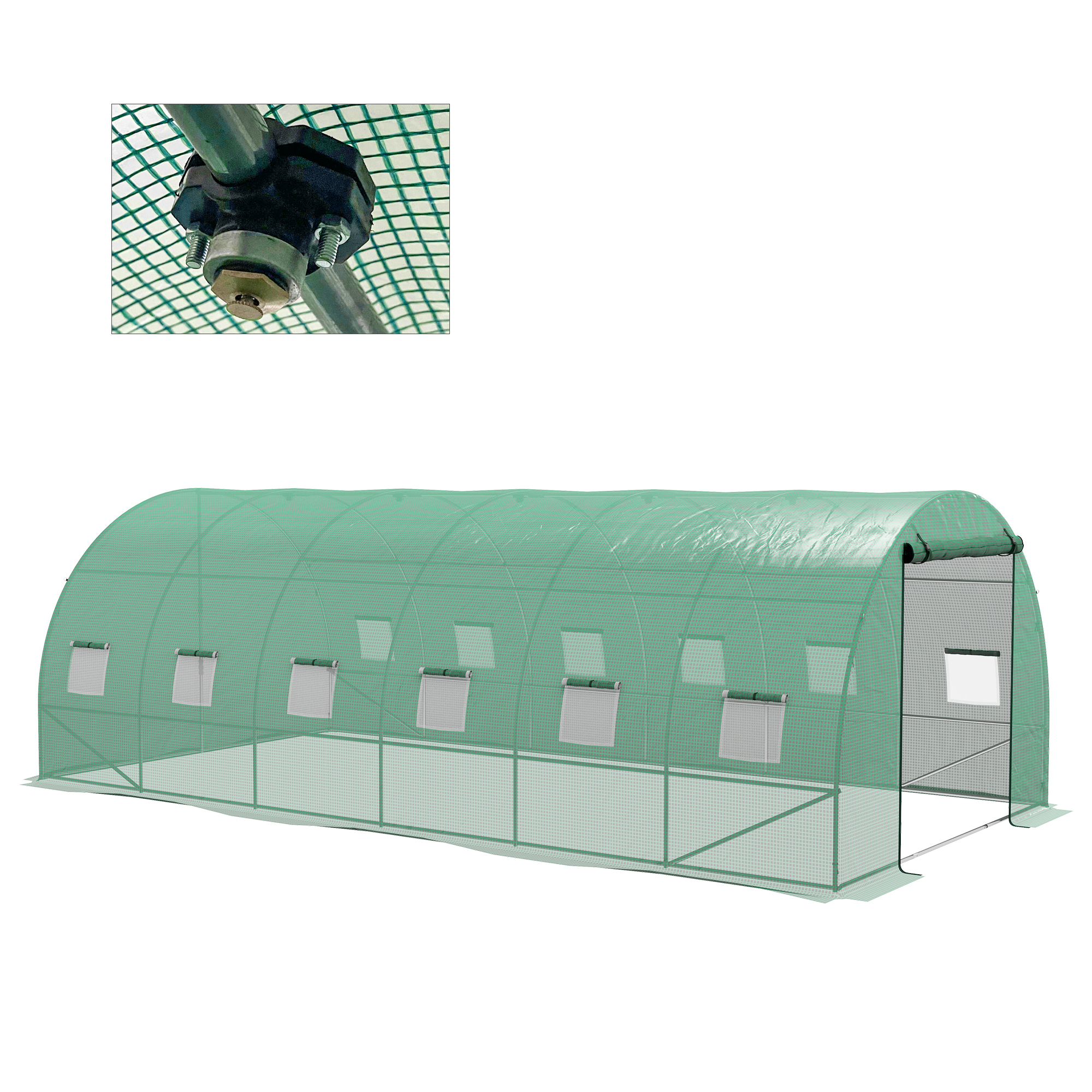Outsunny Serra a Tunnel 6x3x2 m con Sistema di Irrigazione Integrato 12 Finestre con Rete e 1 Porta Avvolgibile Verde Aosom Italy Outsunny Serra a Tunnel 6x3x2 m con Sistema di Irrigazione Integrato 12 Finestre con Rete e 1 Porta Avvolgibile Verde Aosom Italy