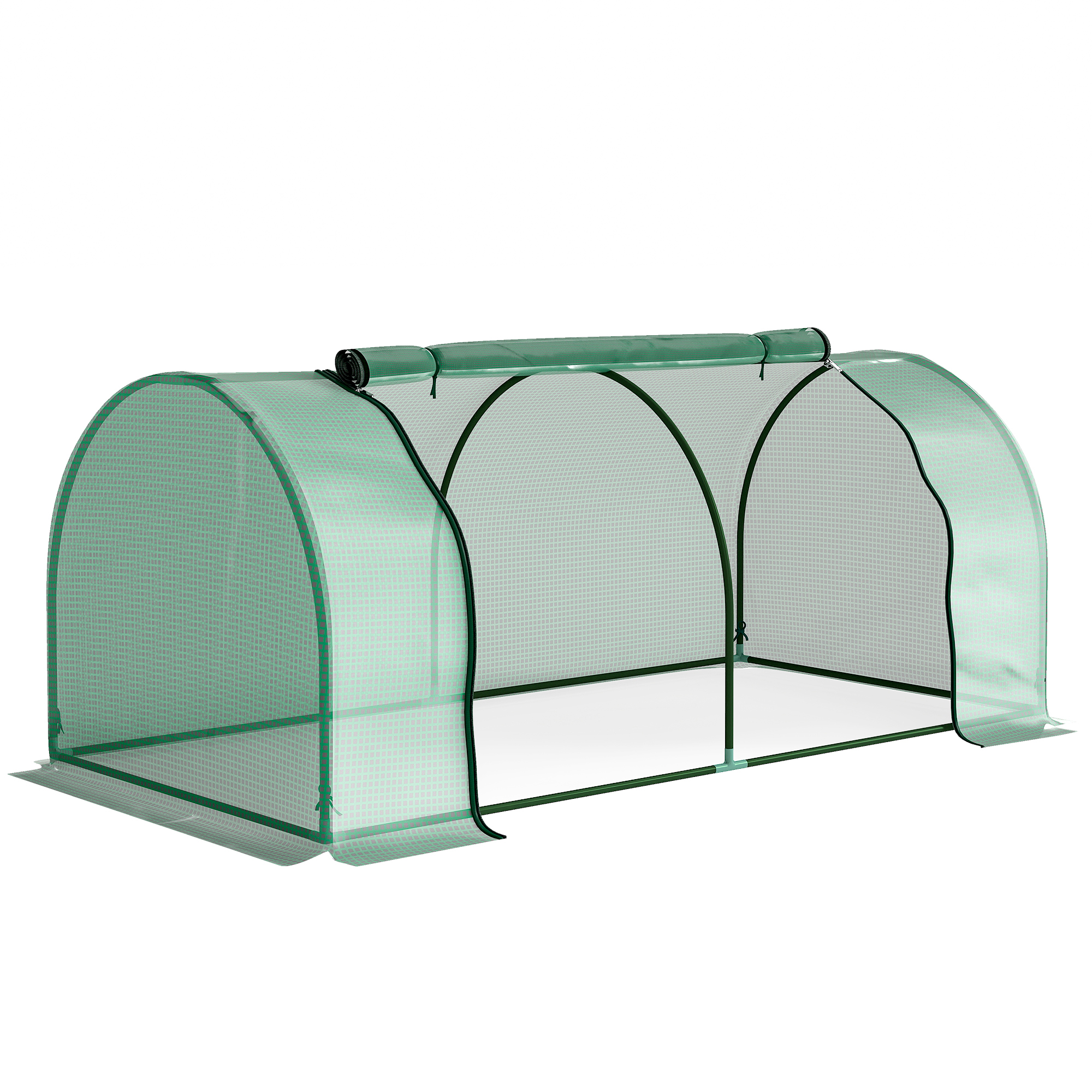 Outsunny Serra a Tunnel da giardino in Acciaio con Copertura copertura in plastica, 200x100x80 cm, Verde Aosom Italy Outsunny Serra a Tunnel da giardino in Acciaio con Copertura copertura in plastica, 200x100x80 cm, Verde Aosom Italy
