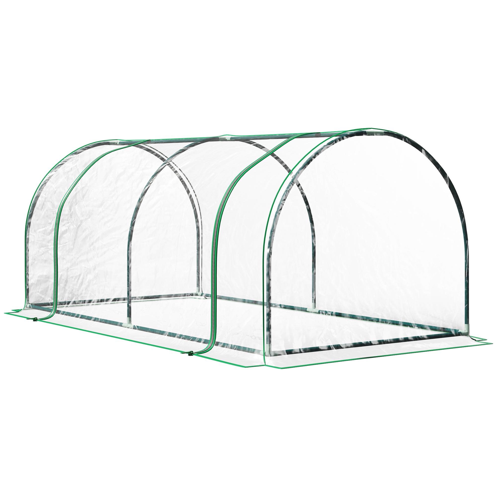 Outsunny Serra a Tunnel da giardino in Acciaio con Copertura in PVC, 200x100x80 cm, Trasparente e Verde Aosom Italy