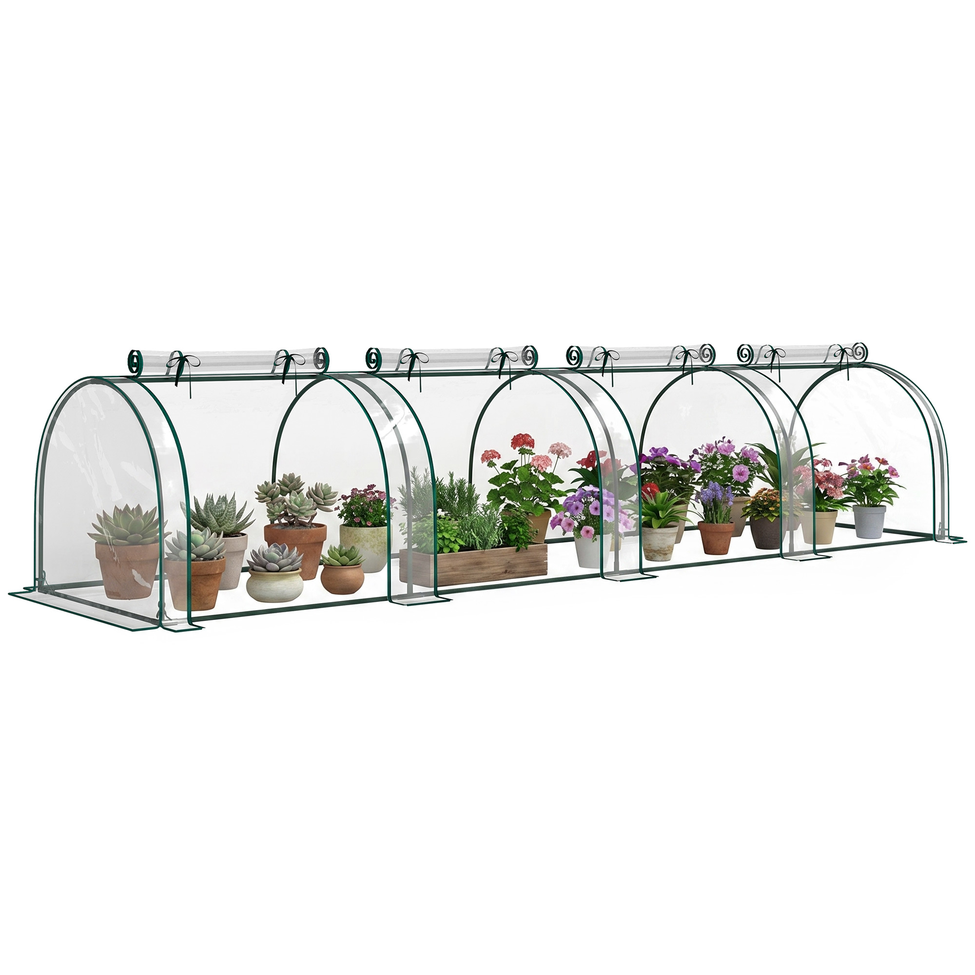 Outsunny Serra a Tunnel in Acciaio con 4 Porte a Cernierae, PVC Impermeabile e Anti UV, 395x100x80 cm, Verde scuro Aosom Italy Outsunny Serra a Tunnel in Acciaio con 4 Porte a Cernierae, PVC Impermeabile e Anti UV, 395x100x80 cm, Verde scuro Aosom Italy