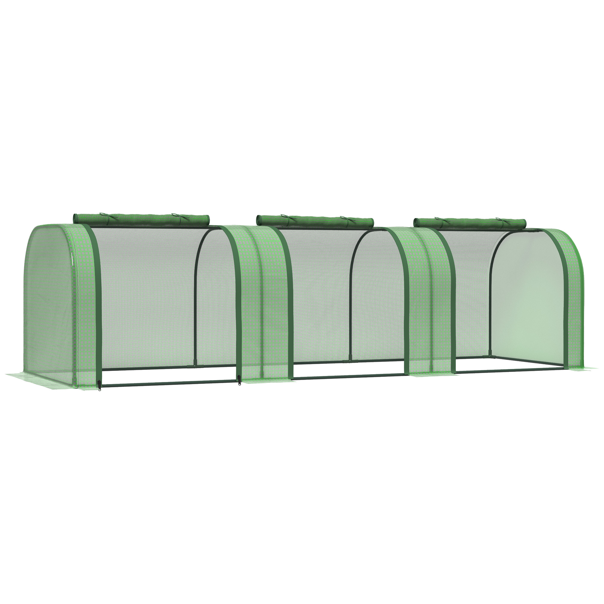 Outsunny Serra a Tunnel per Orto in Acciaio e Plastica PP con Porte Avvolgibili, 295x100x80 cm, Verde Aosom Italy