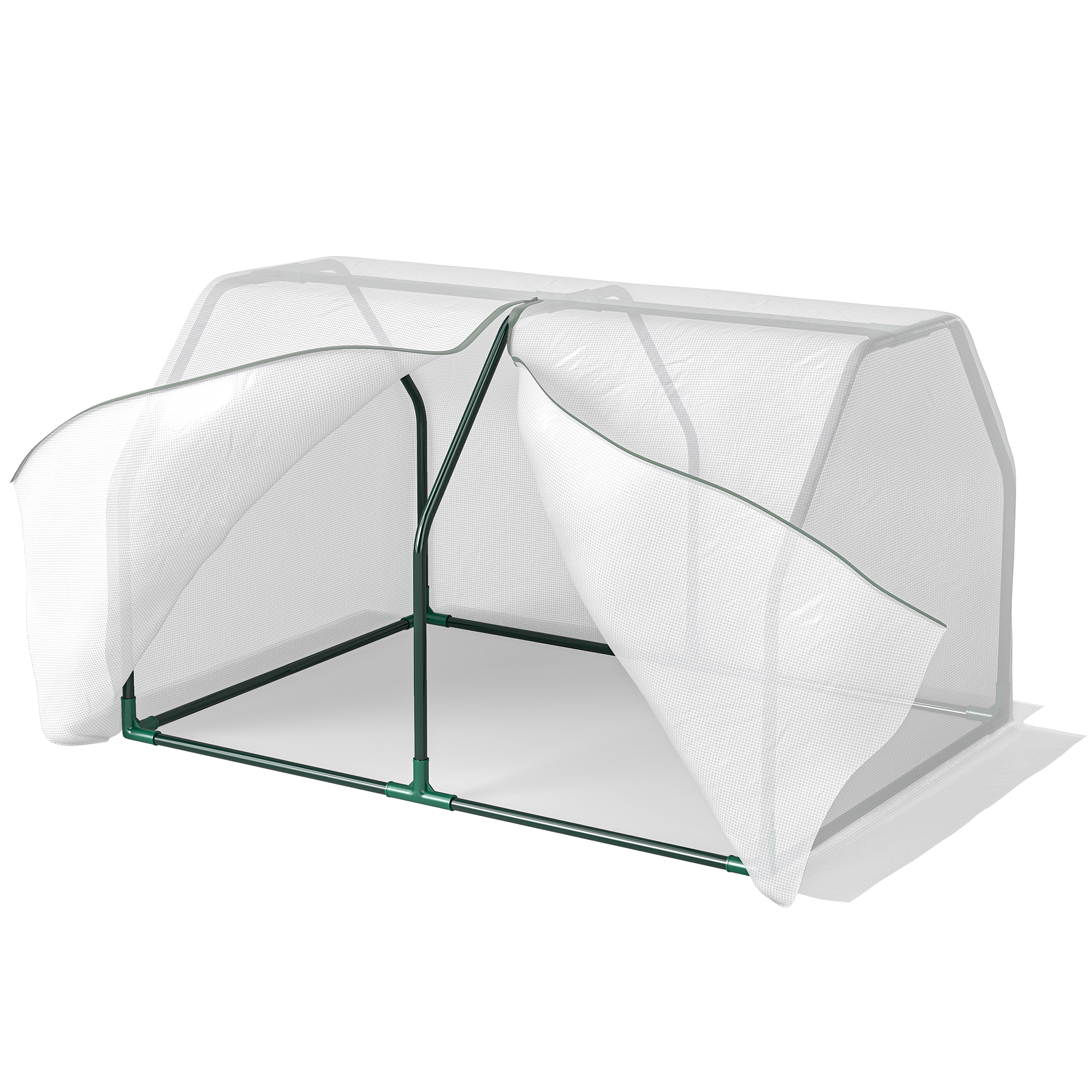 Outsunny Serra da Balcone in Plastica PE e Acciaio con Chiusura a Zip, 99x71x60 cm, Bianco Trasparente Aosom