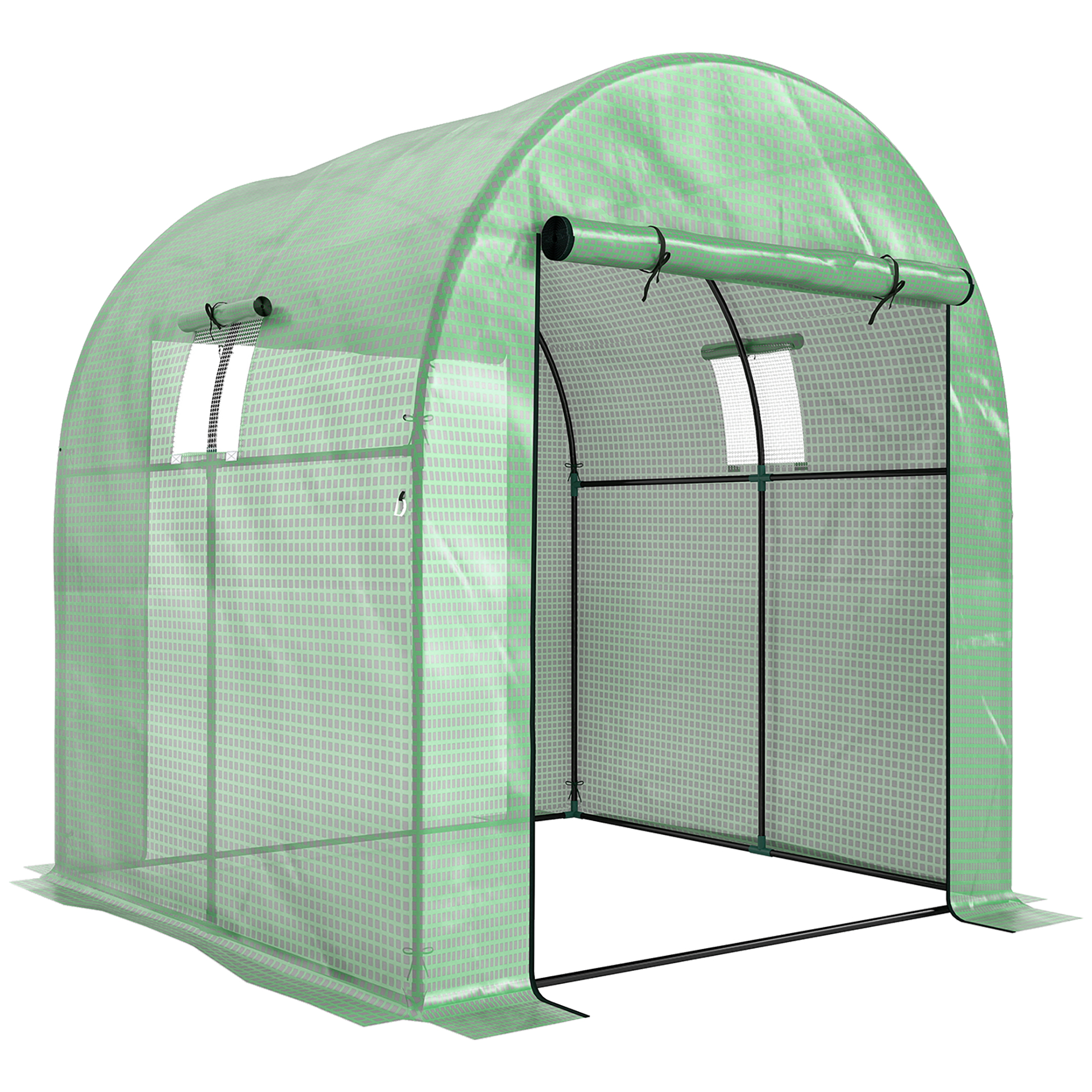 Outsunny Serra da Giardino 1.8x1.8x2m in Acciaio e PE Anti UV con Porte Avvolgibili e Finestre, Verde Aosom Outsunny Serra da Giardino 1.8x1.8x2m in Acciaio e PE Anti UV con Porte Avvolgibili e Finestre, Verde Aosom