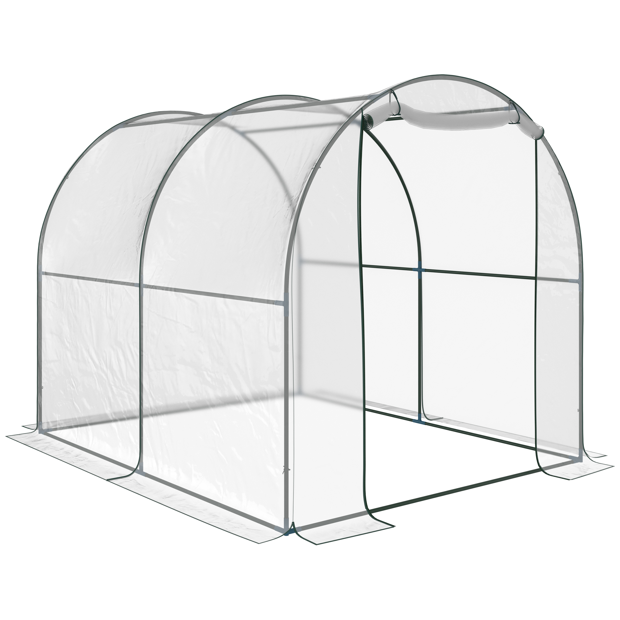 Outsunny Serra da giardino a Tunnel per Piante e Orto con Copertura in PVC, Porta Avvolgibile e Telaio in Acciaio, 2x3x2m Aosom Outsunny Serra da giardino a Tunnel per Piante e Orto con Copertura in PVC, Porta Avvolgibile e Telaio in Acciaio, 2x3x2m Aosom