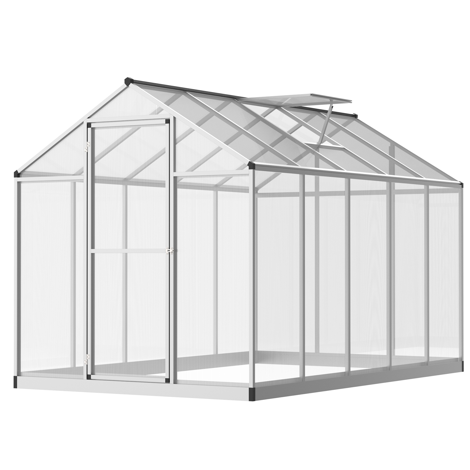 Outsunny Serra da Giardino Alluminio Policarbonato 5,5 m² Fondazione Finestra Serratura Outsunny Serra da Giardino Alluminio Policarbonato 5,5 m² Fondazione Finestra Serratura