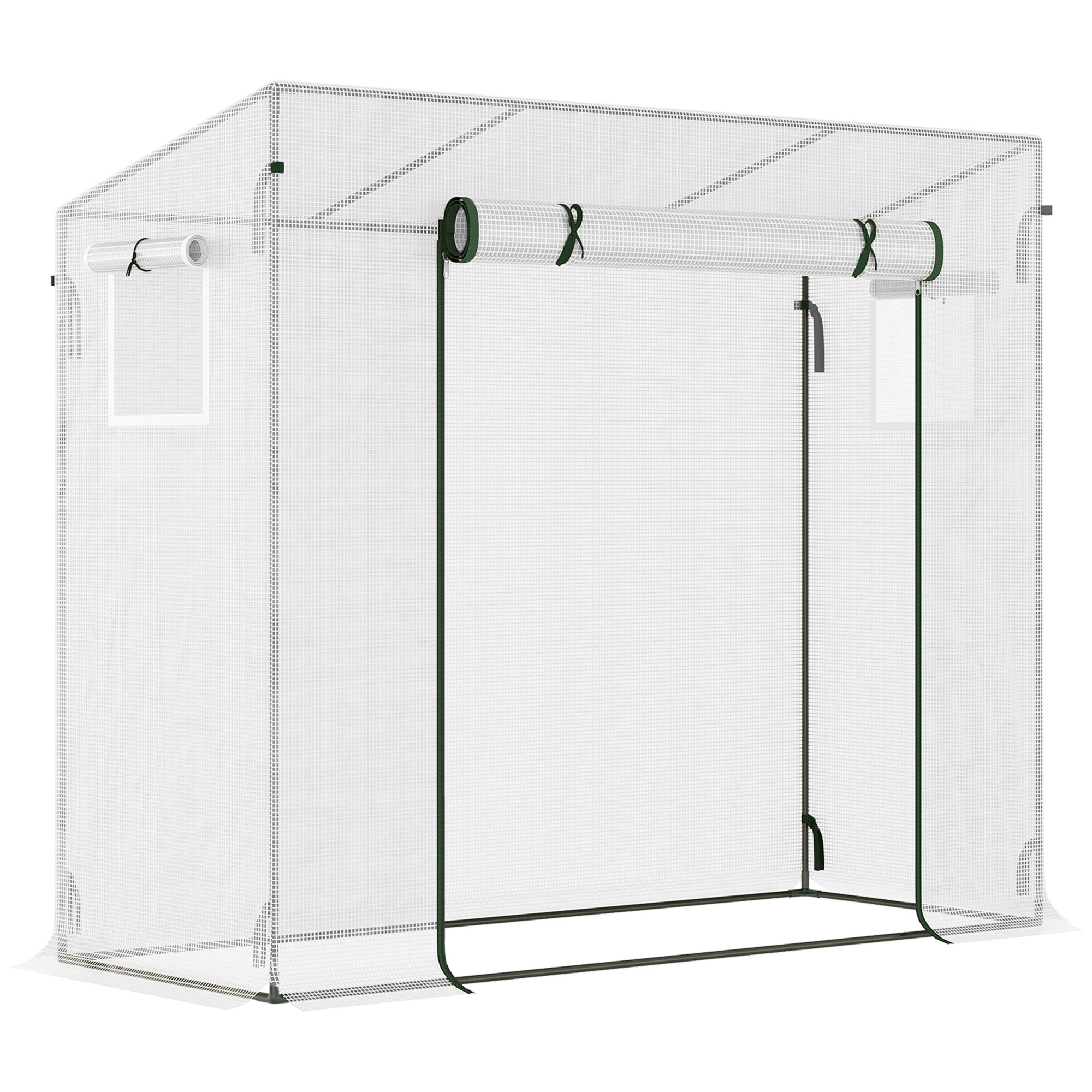 Outsunny Serra da Giardino con Porta Avvolgibile e Bordi Estesi, in Acciaio e PVC Impermeabile, 200x76x168 cm, Bianco Aosom Italy Outsunny Serra da Giardino con Porta Avvolgibile e Bordi Estesi, in Acciaio e PVC Impermeabile, 200x76x168 cm, Bianco Aosom Italy