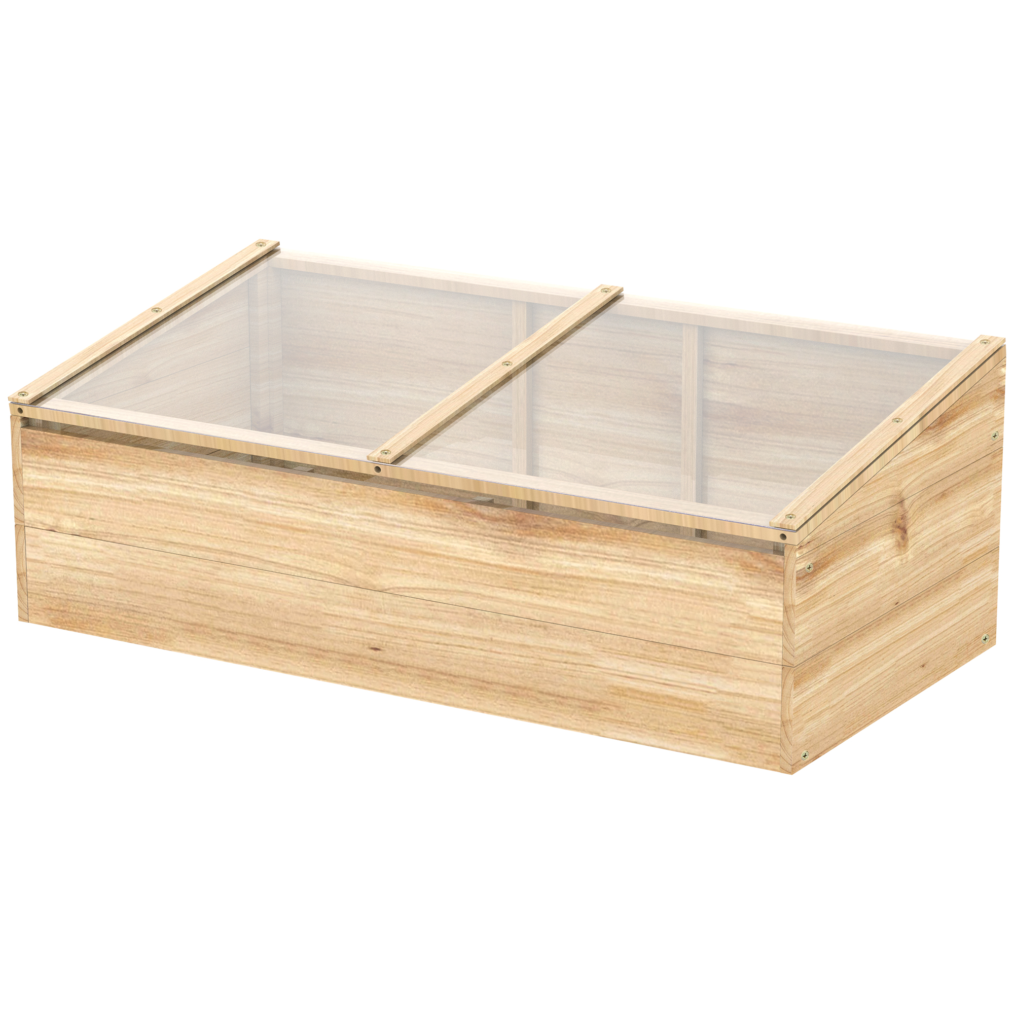 Outsunny Serra da Giardino e Fioriera per Balcone in Legno di Abete Naturale, 100x50x35cm, 100x50x35cm