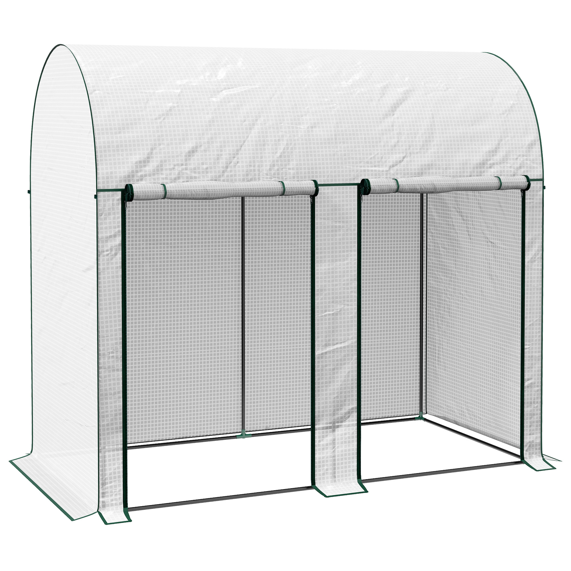 Outsunny Serra da Giardino per Orto con 2 Porte Avvolgibili, in Acciaio e Copertura in PE Anti-Raggi UV, 2x1x1.78m, Bianco Aosom Italy Outsunny Serra da Giardino per Orto con 2 Porte Avvolgibili, in Acciaio e Copertura in PE Anti-Raggi UV, 2x1x1.78m, Bianco Aosom Italy