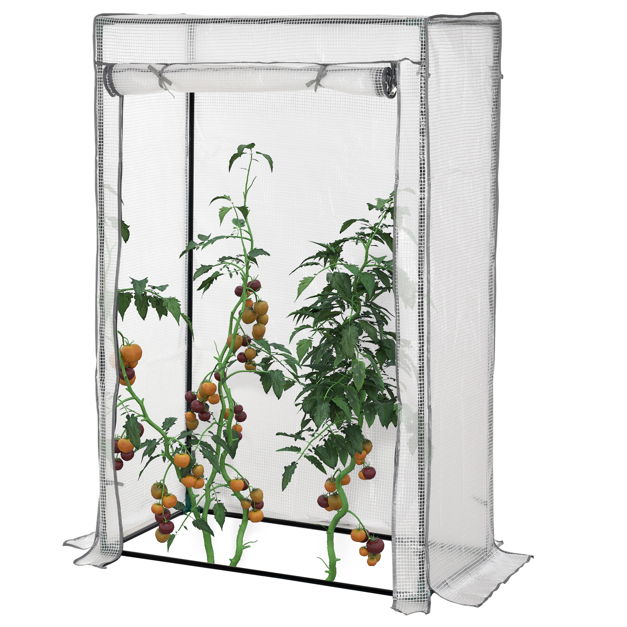 Outsunny Serra da giardino, serra da balcone, telo rinforzato in PE, telaio in acciaio, porta a scomparsa, 100 x 50 x 150 cm bianco Aosom Italy
