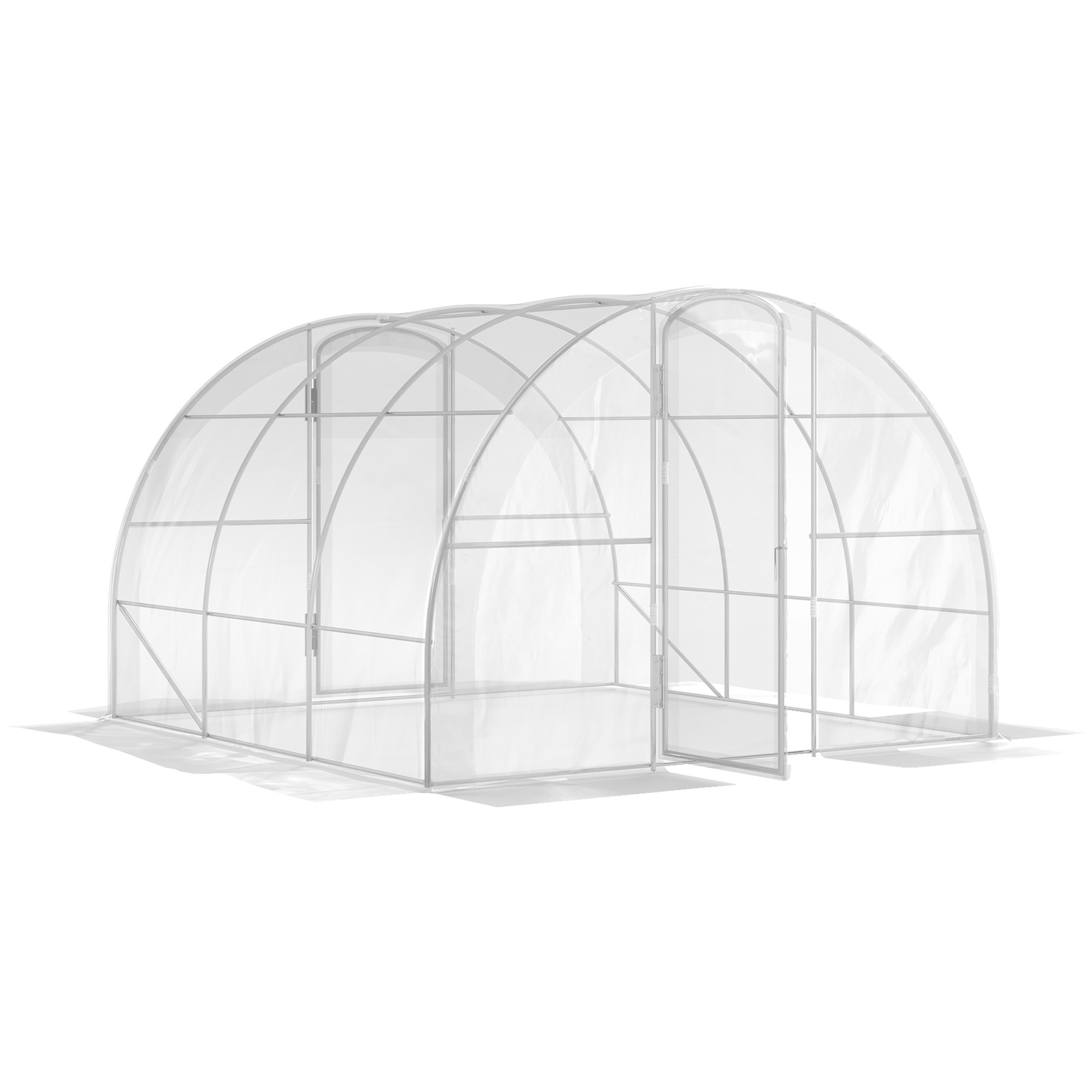 Outsunny Serra da giardino tunnel 3 x 3 x 2 m 9 m² con porta a cerniere telo in PE 150 g/m² per Verdure Piante Fiori