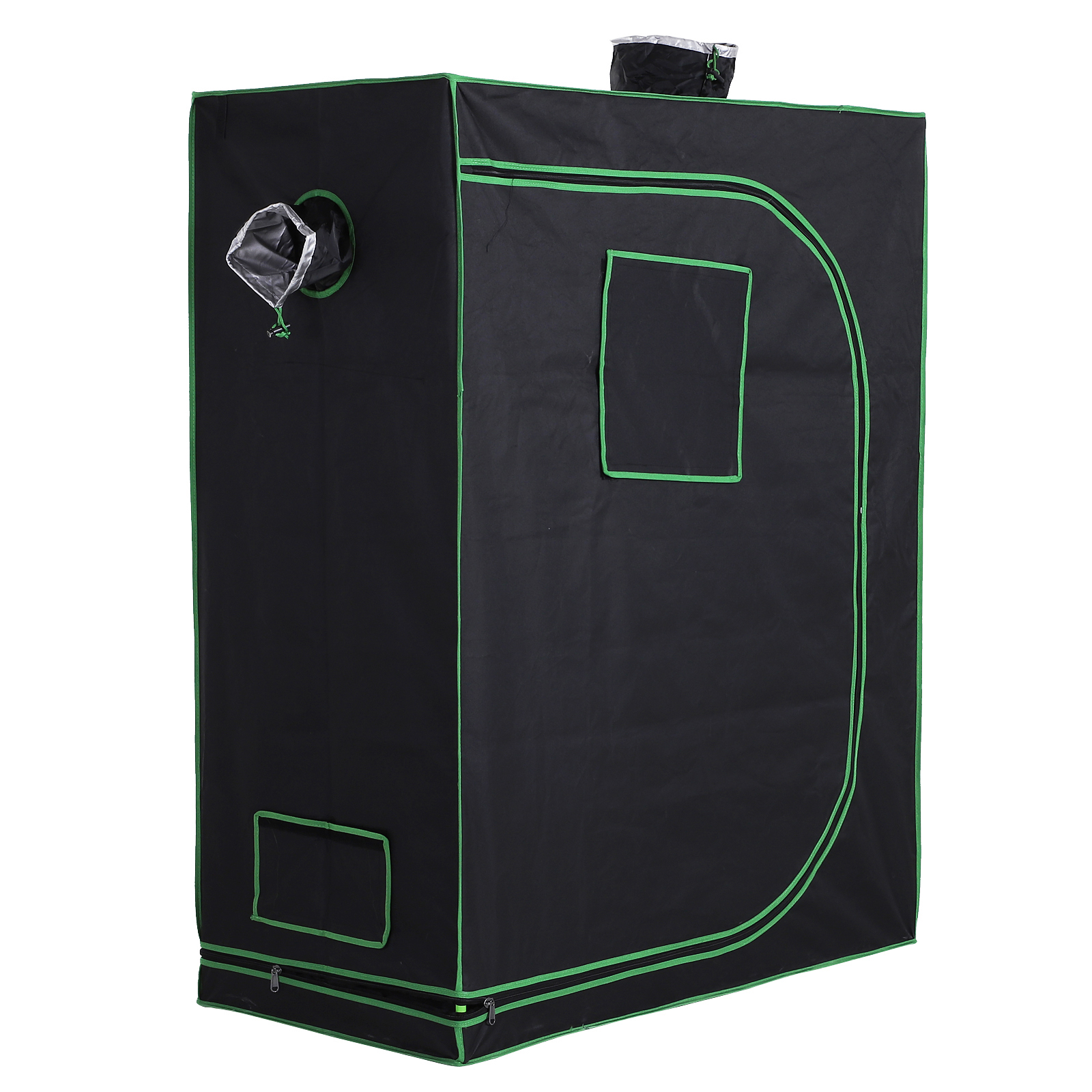 Outsunny Serra Idroponica in Mylar con Prese d'Aria Regolabili per Coltivazione da Interno, 120x60x150cm, Nero