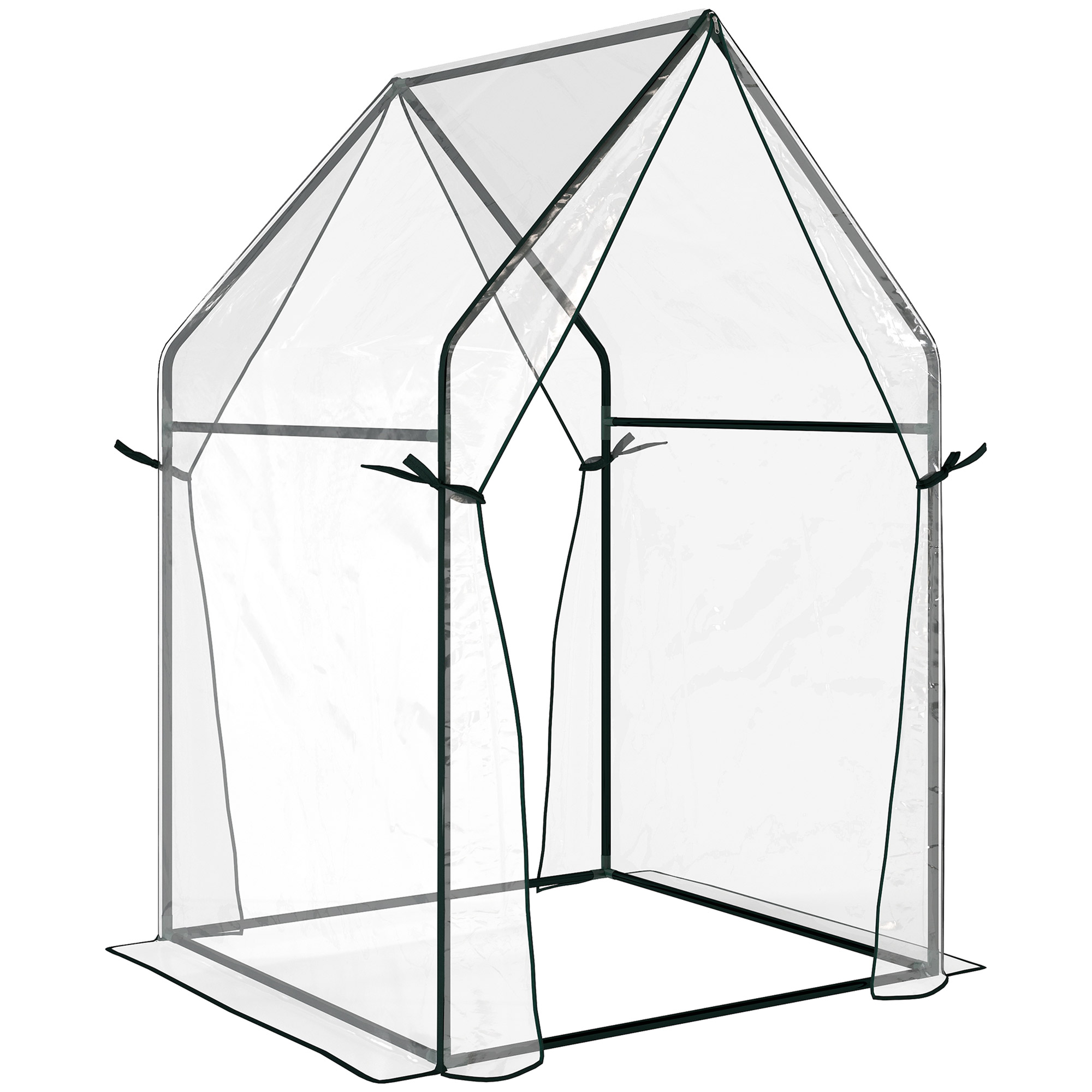 Outsunny Serra per Orto con 2 Porte Avvolgibili e Copertura in PE 90x90x145cm, Trasparente Aosom Outsunny Serra per Orto con 2 Porte Avvolgibili e Copertura in PE 90x90x145cm, Trasparente Aosom